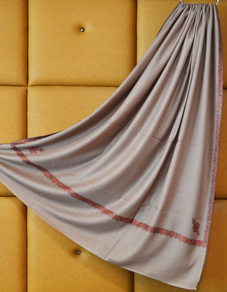 grey men embroidery wool shawl 0312