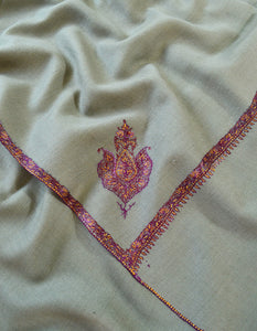 grey men embroidery wool shawl 0315