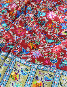 multi-coloured embroidery wool stole 0320