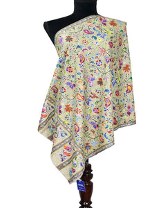 multi-coloured embroidery wool stole 0321