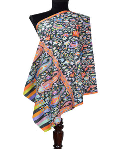 multi-coloured embroidery wool stole 0322