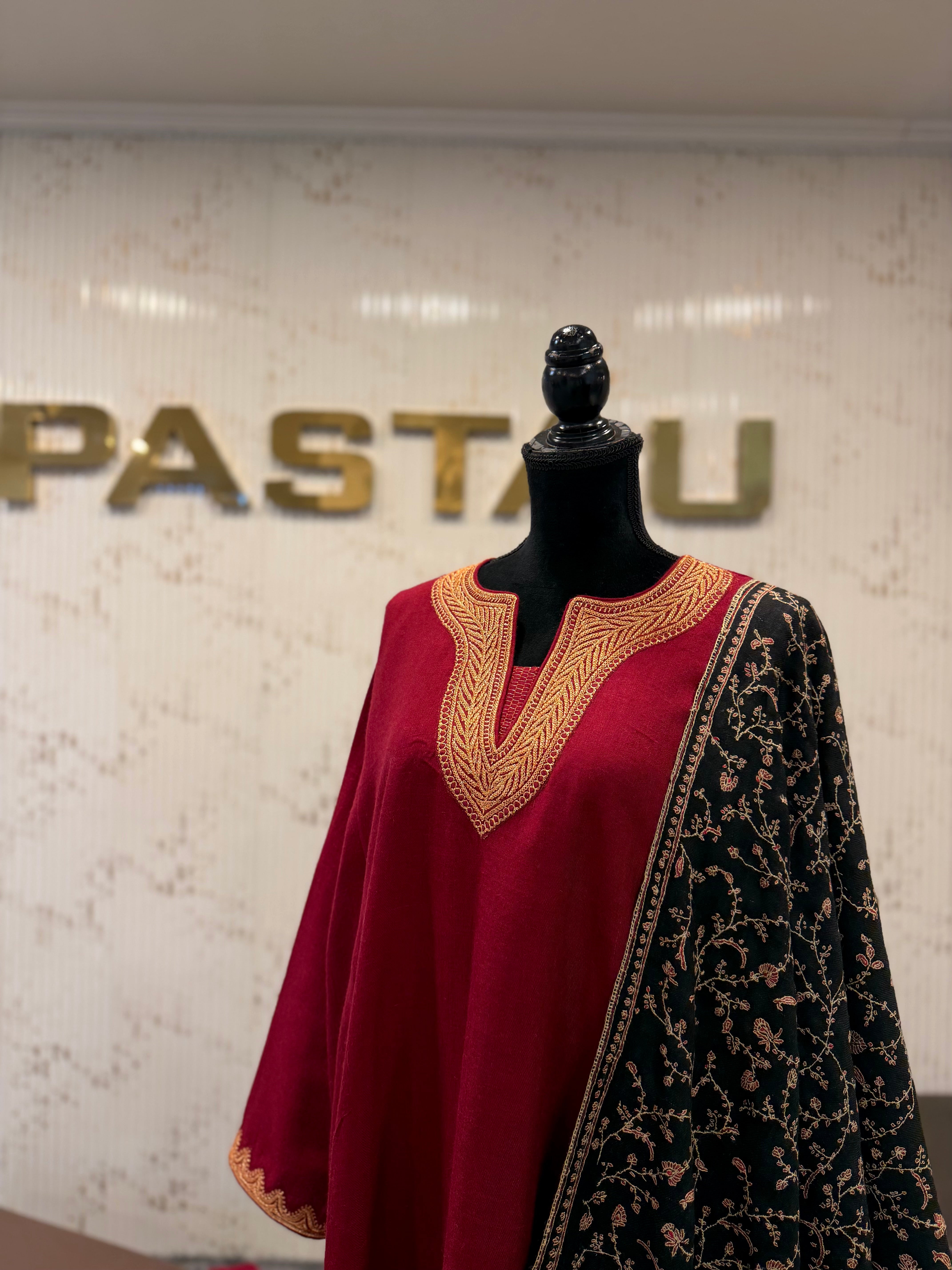 Purepashmina blend pheran set pwb535