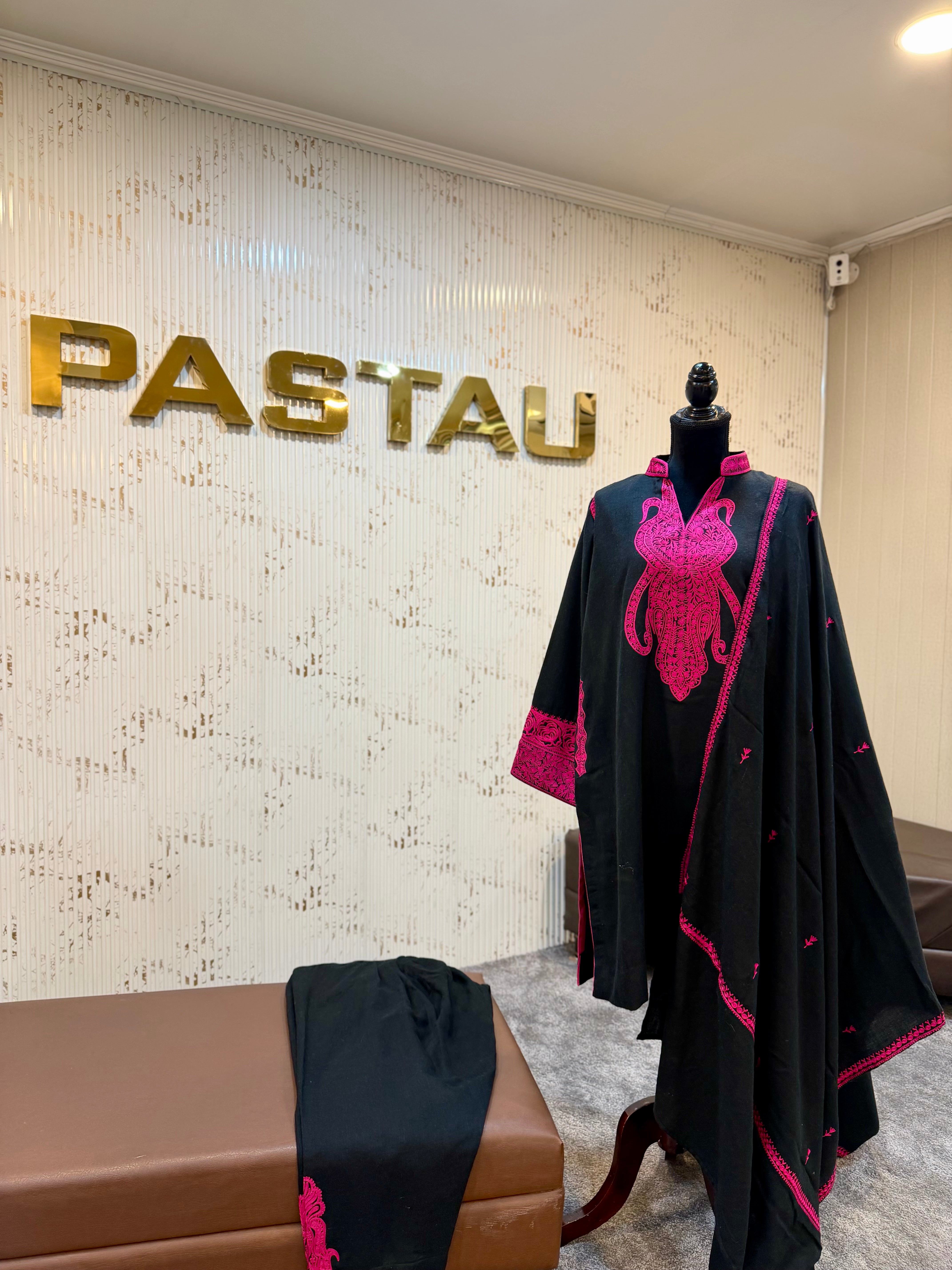 Purepashmina blend aariwork dress