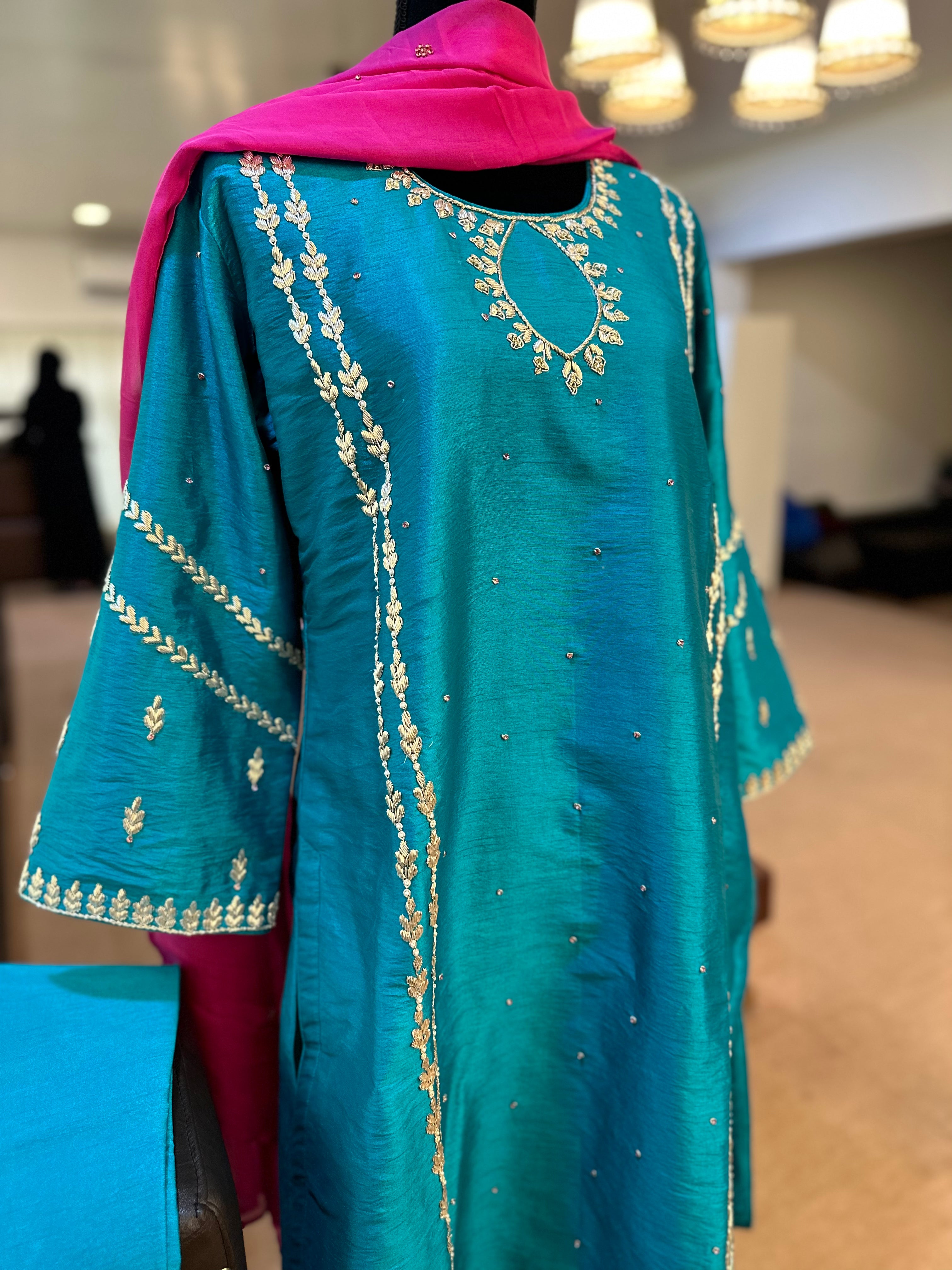 Hand embroidered dress 3pc stitched