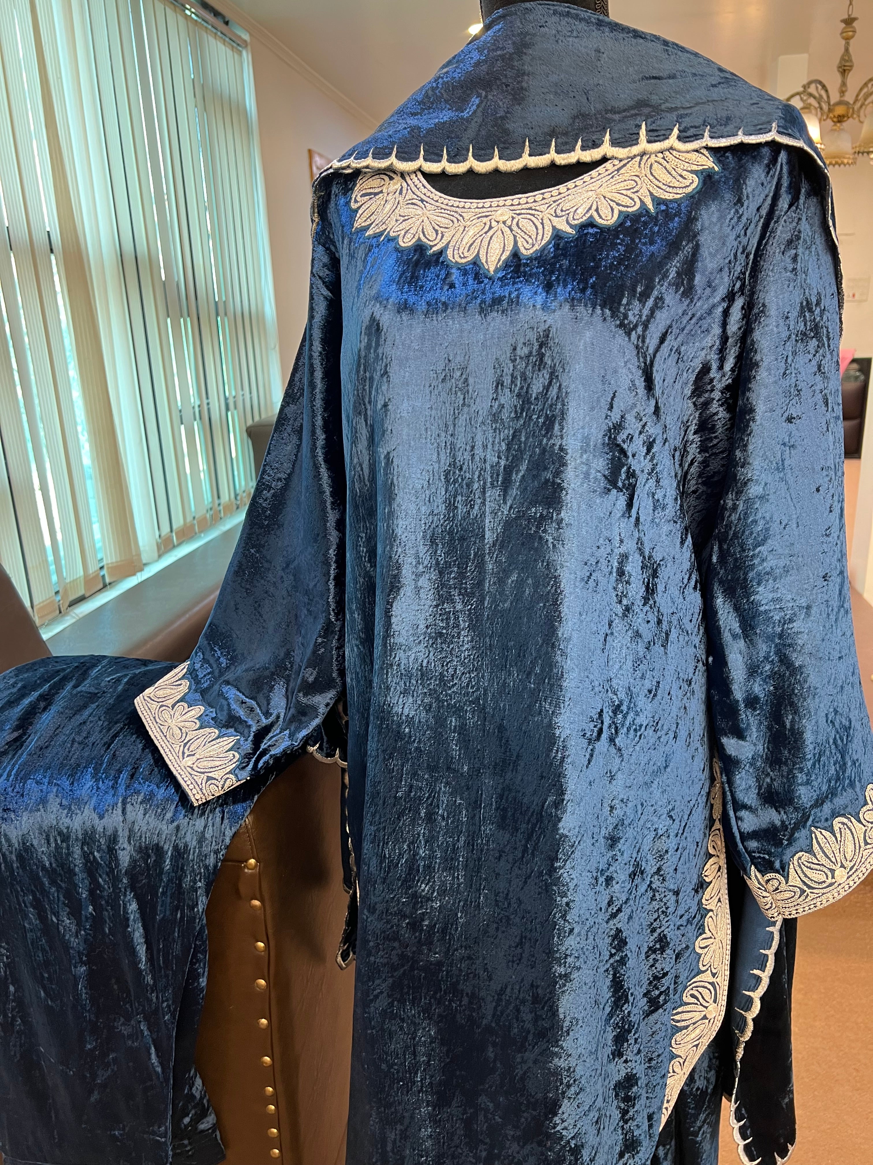 Velvet dress 3pc stitched