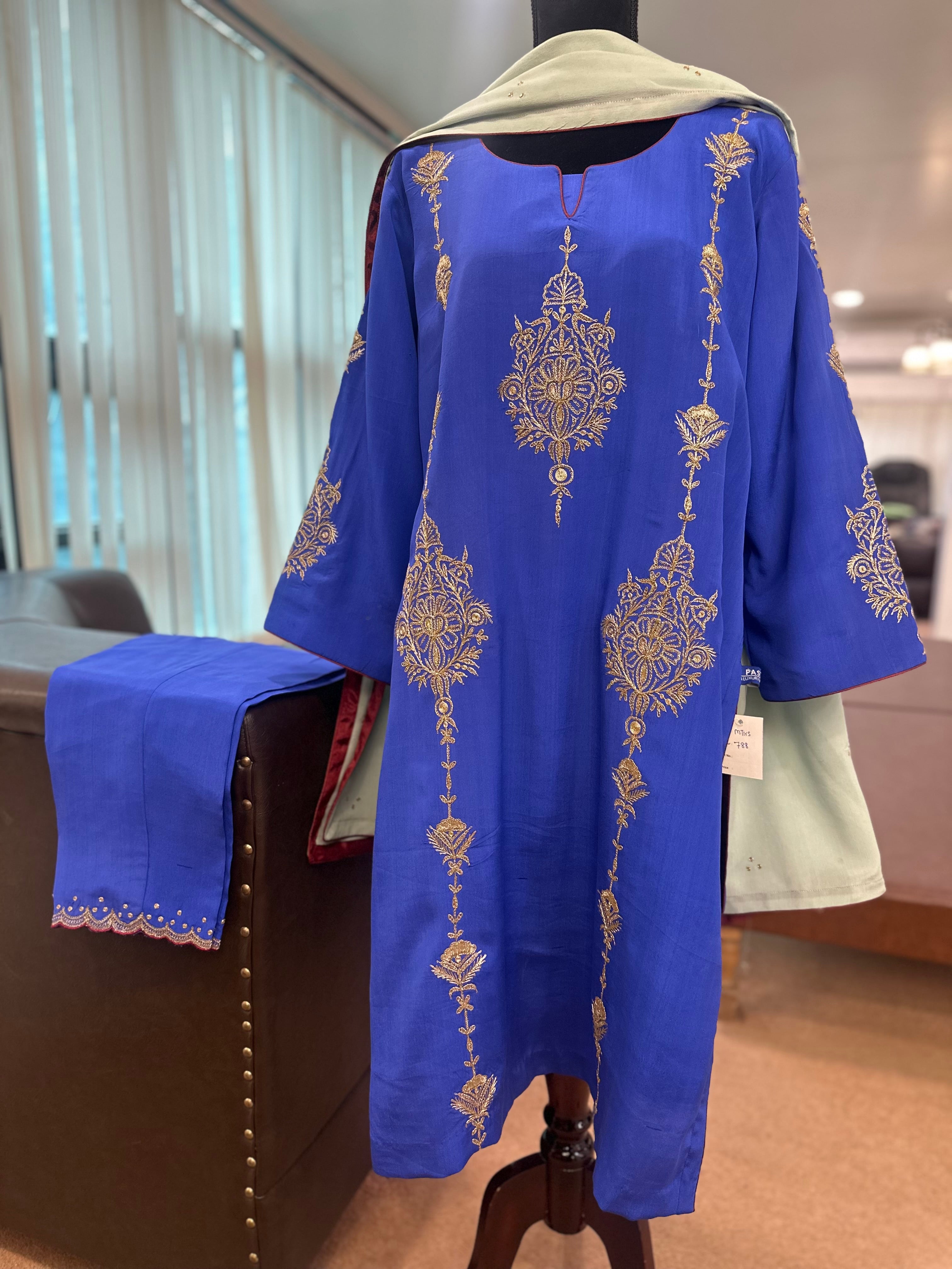 Purecrepe 3 piece kurta set mtks788