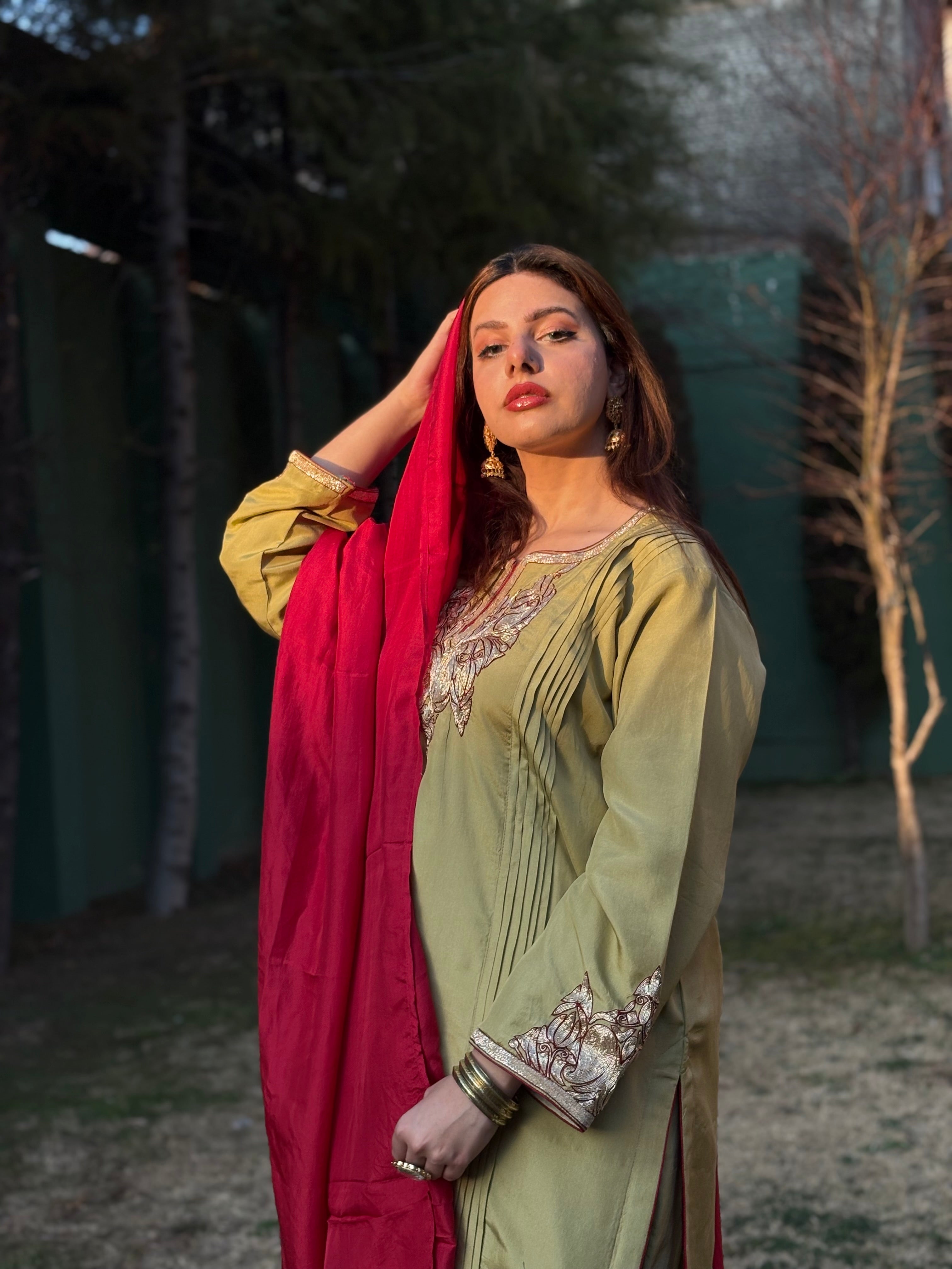 Puresilk 3 pc kurta set pbks