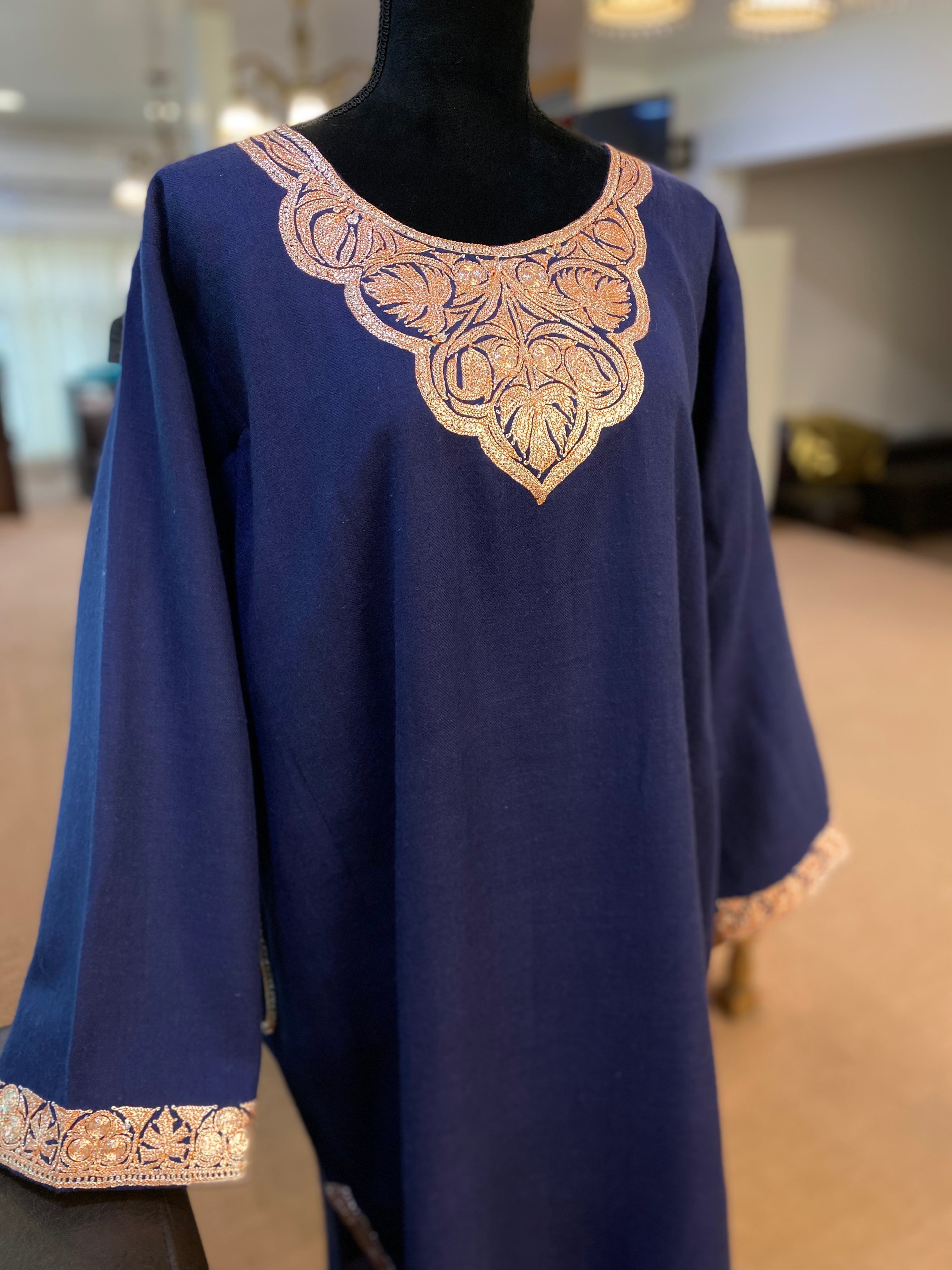 Pure pashmina blend hand tilla pheran