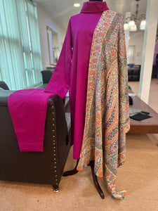 Pure pashmina blend kurta set 2pc (shawl seperate)