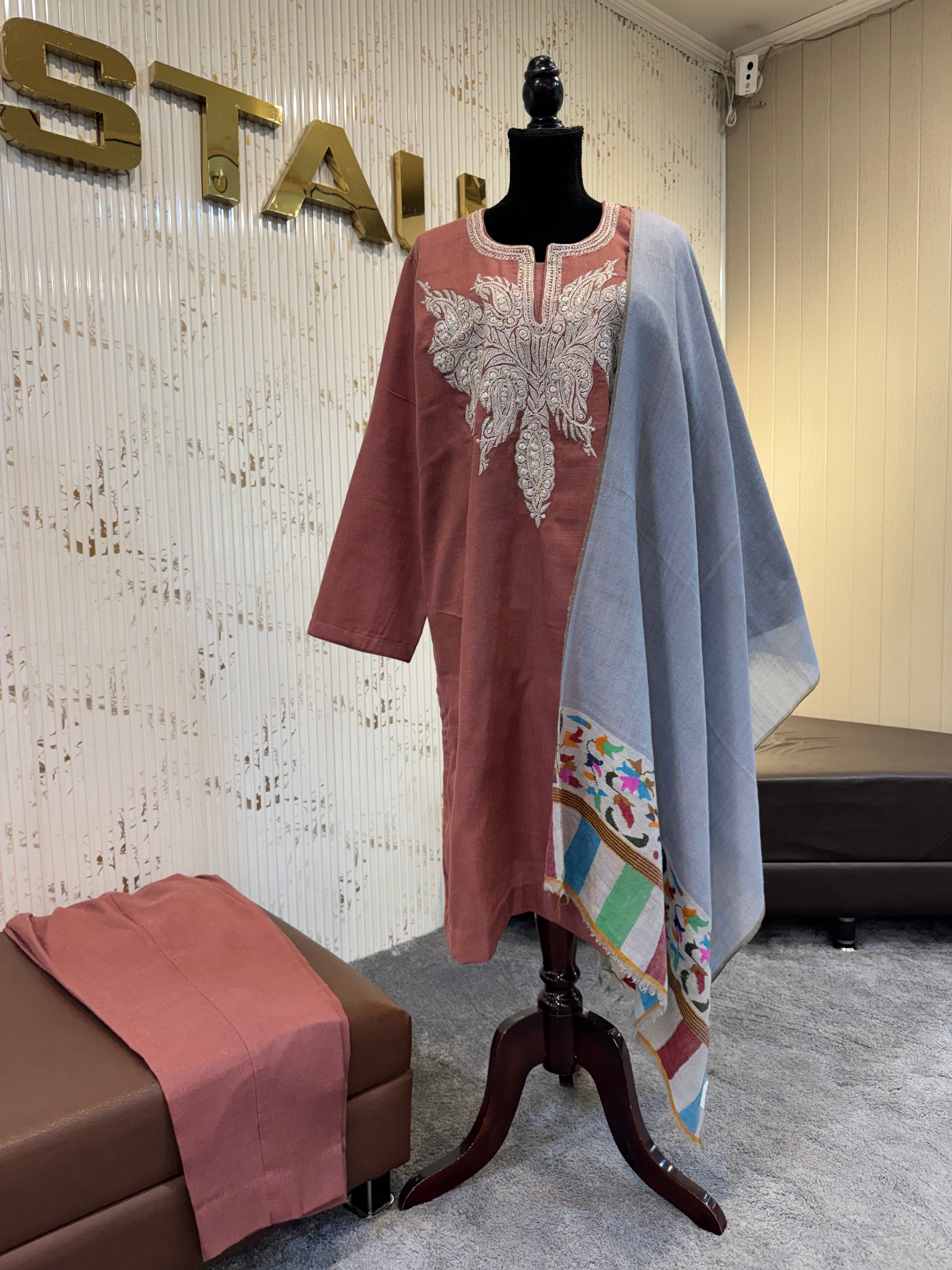 Purepashmina pheran set pwb628