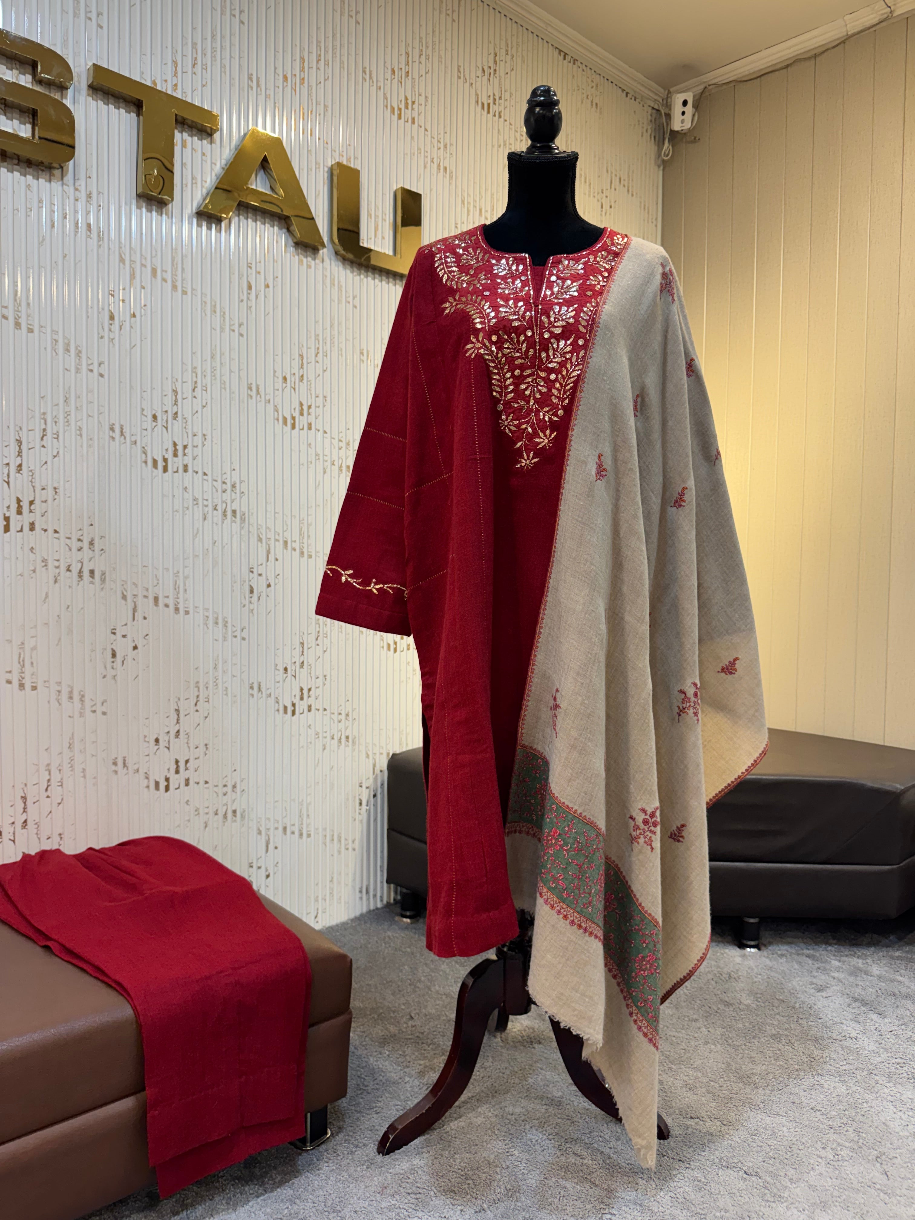 Purepashmina blend pheran set pwb649