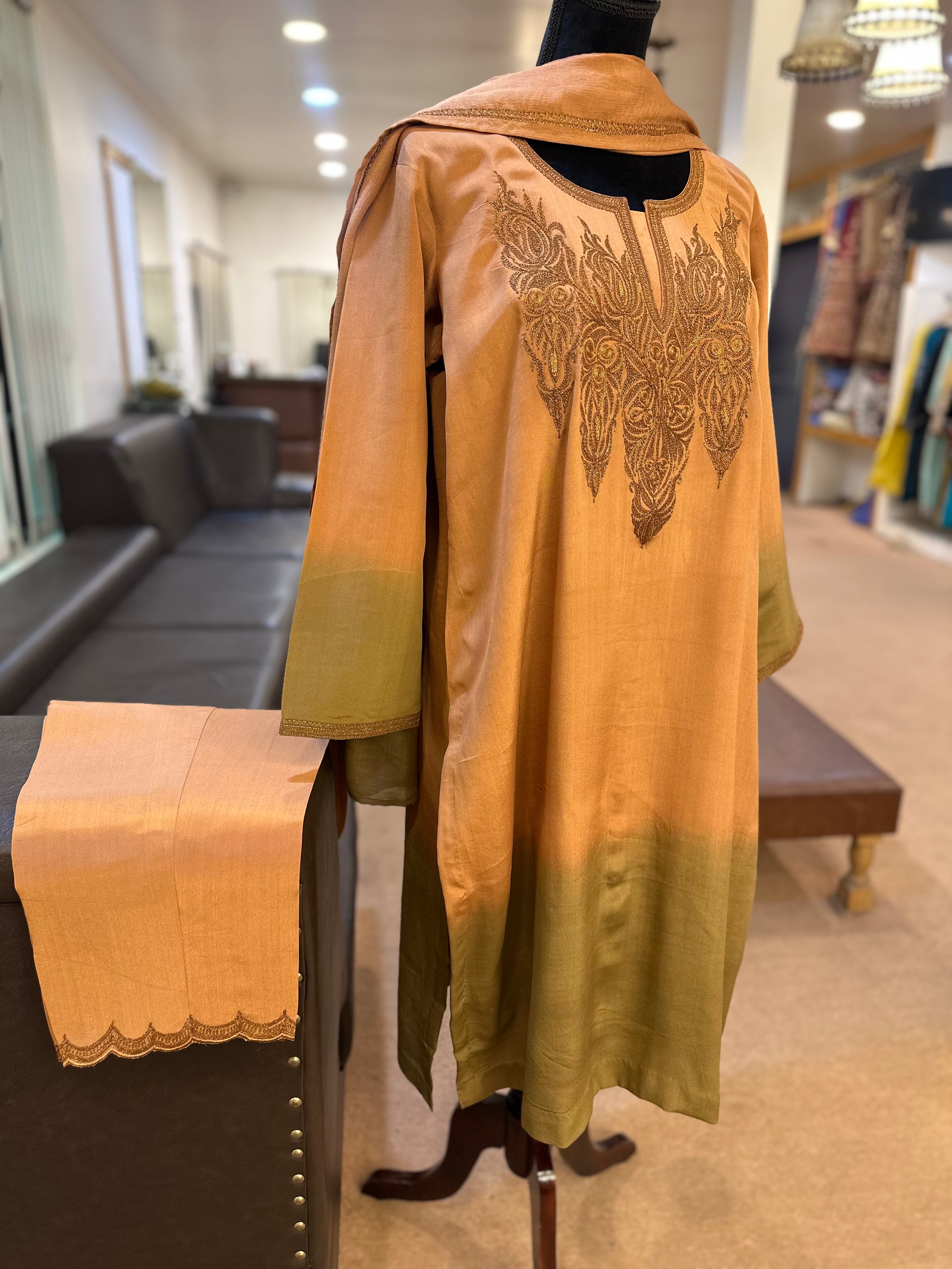 Purecrepe 3 piece kurta set mtks815