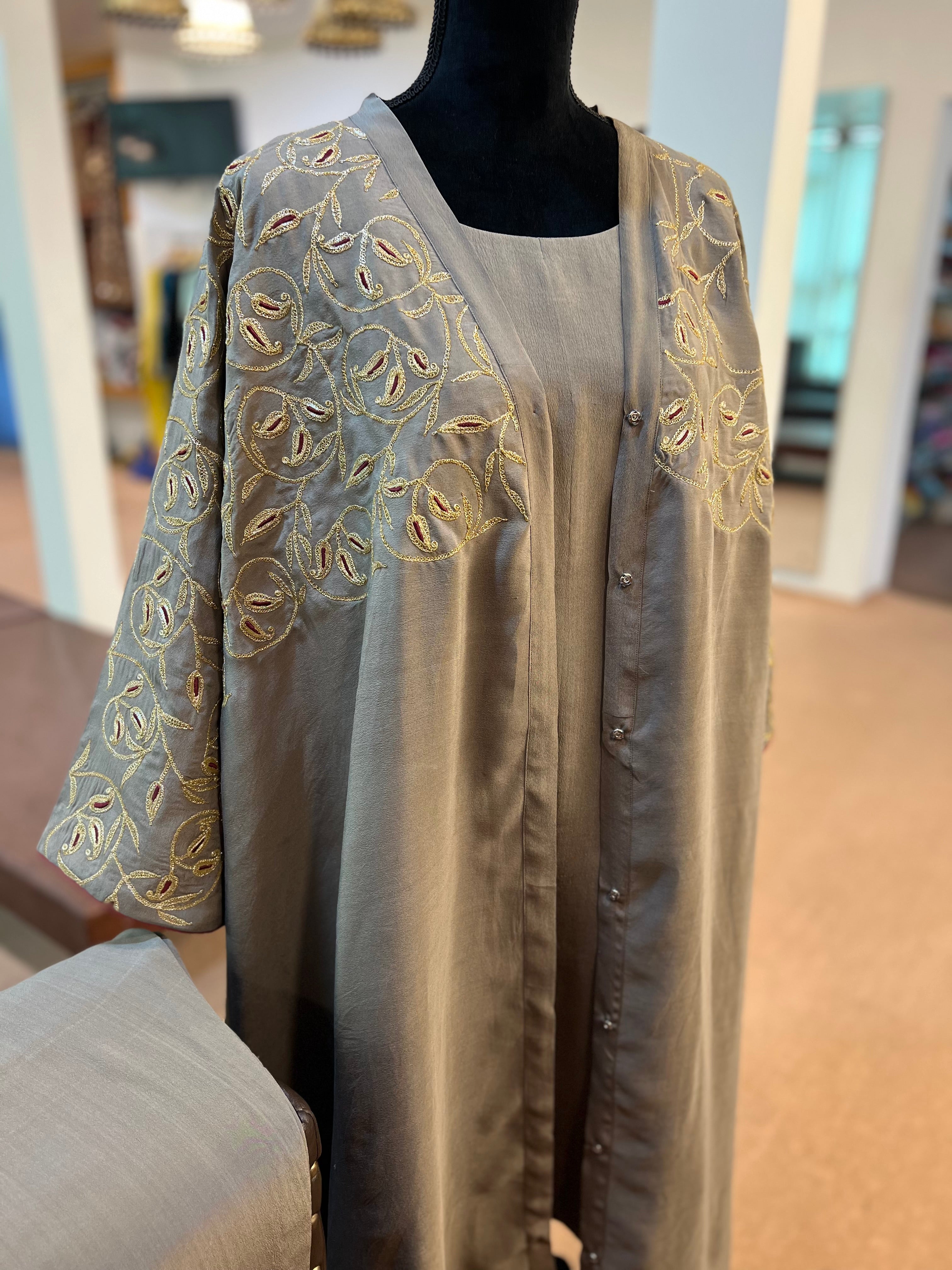 Pure crepe 3pc dress stitched MTKS818