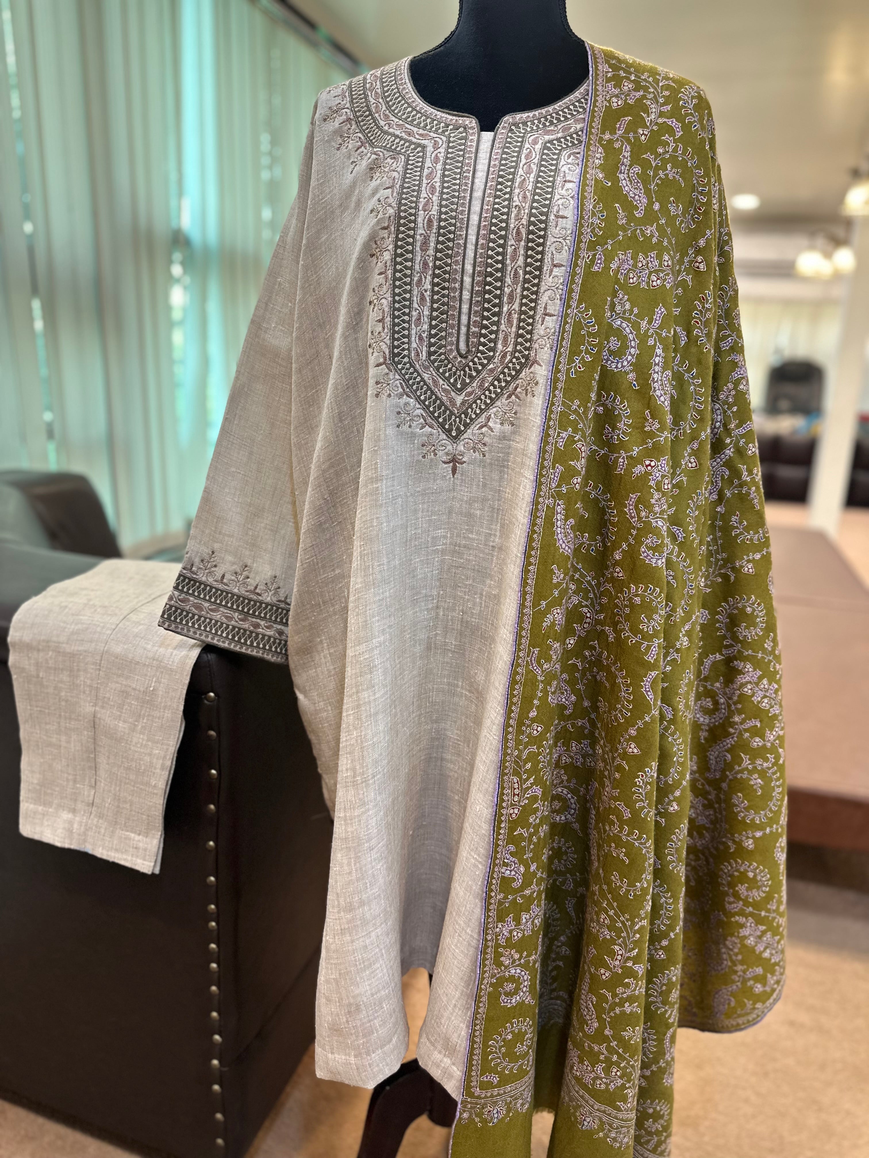 Purepashmina blend pheran set pwb471