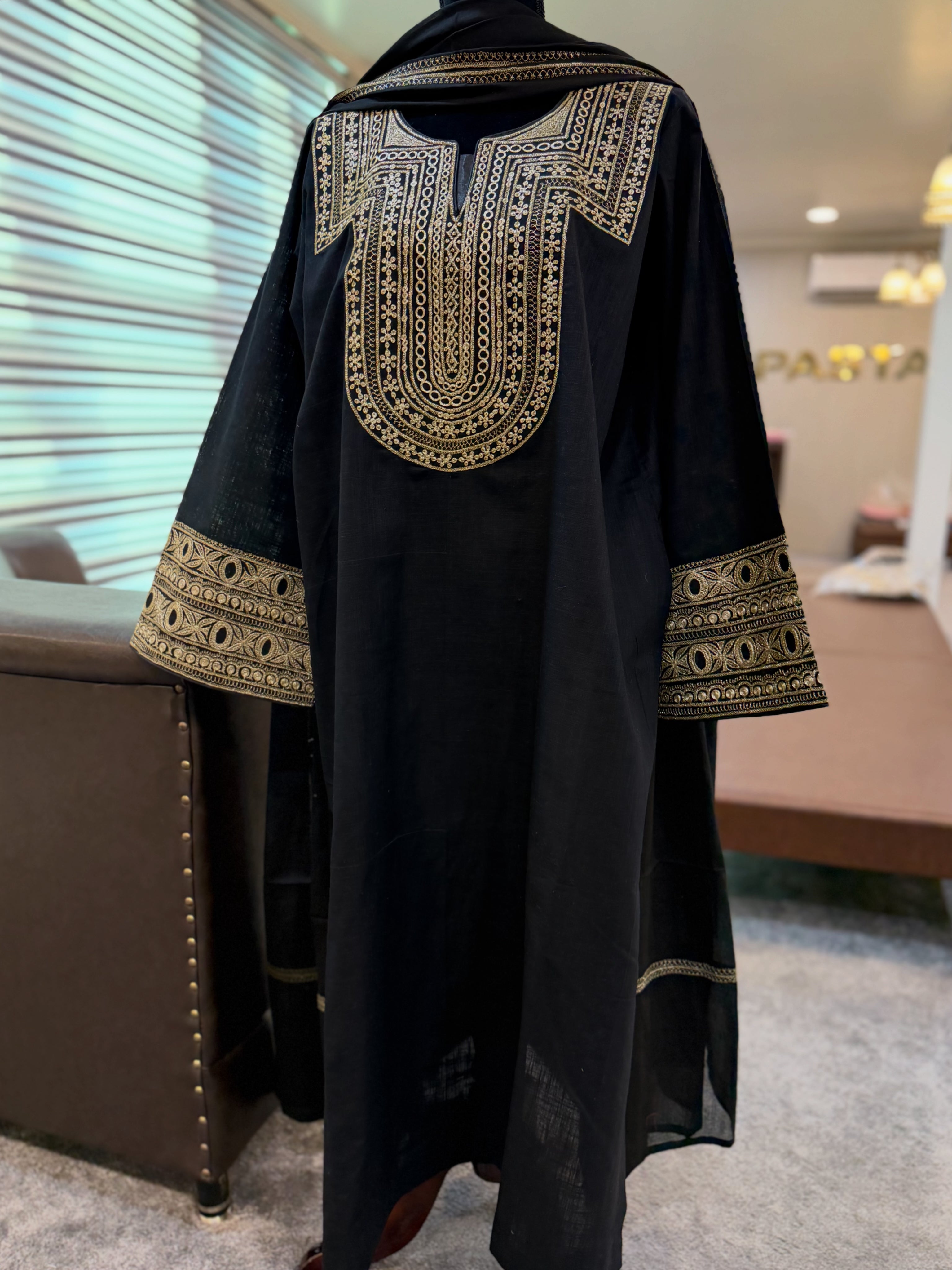 Purelinen cotton 2 piece abaya style