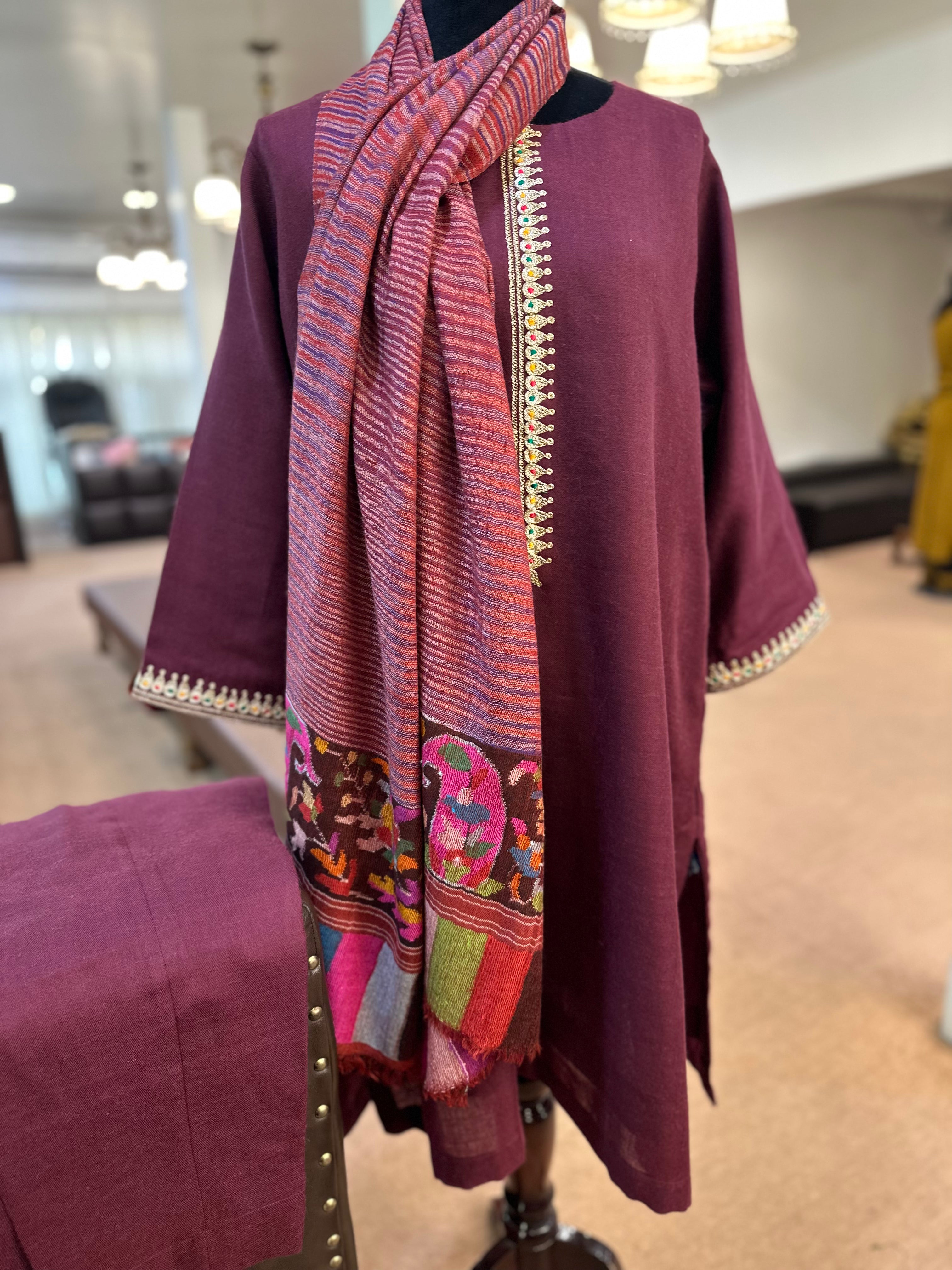 Pure pashmina blend kurta set 2pc