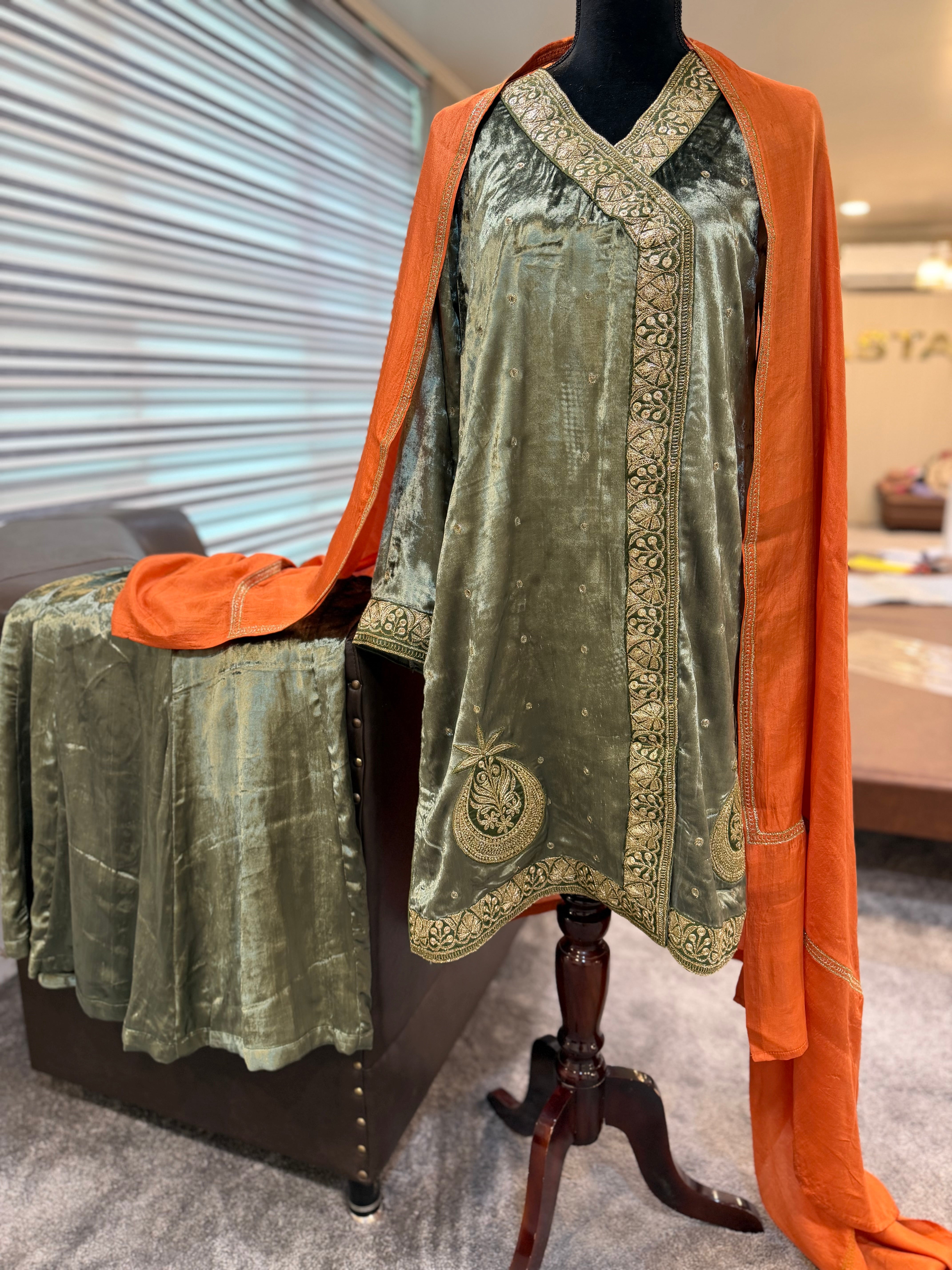 Velvet 3 piece  dress