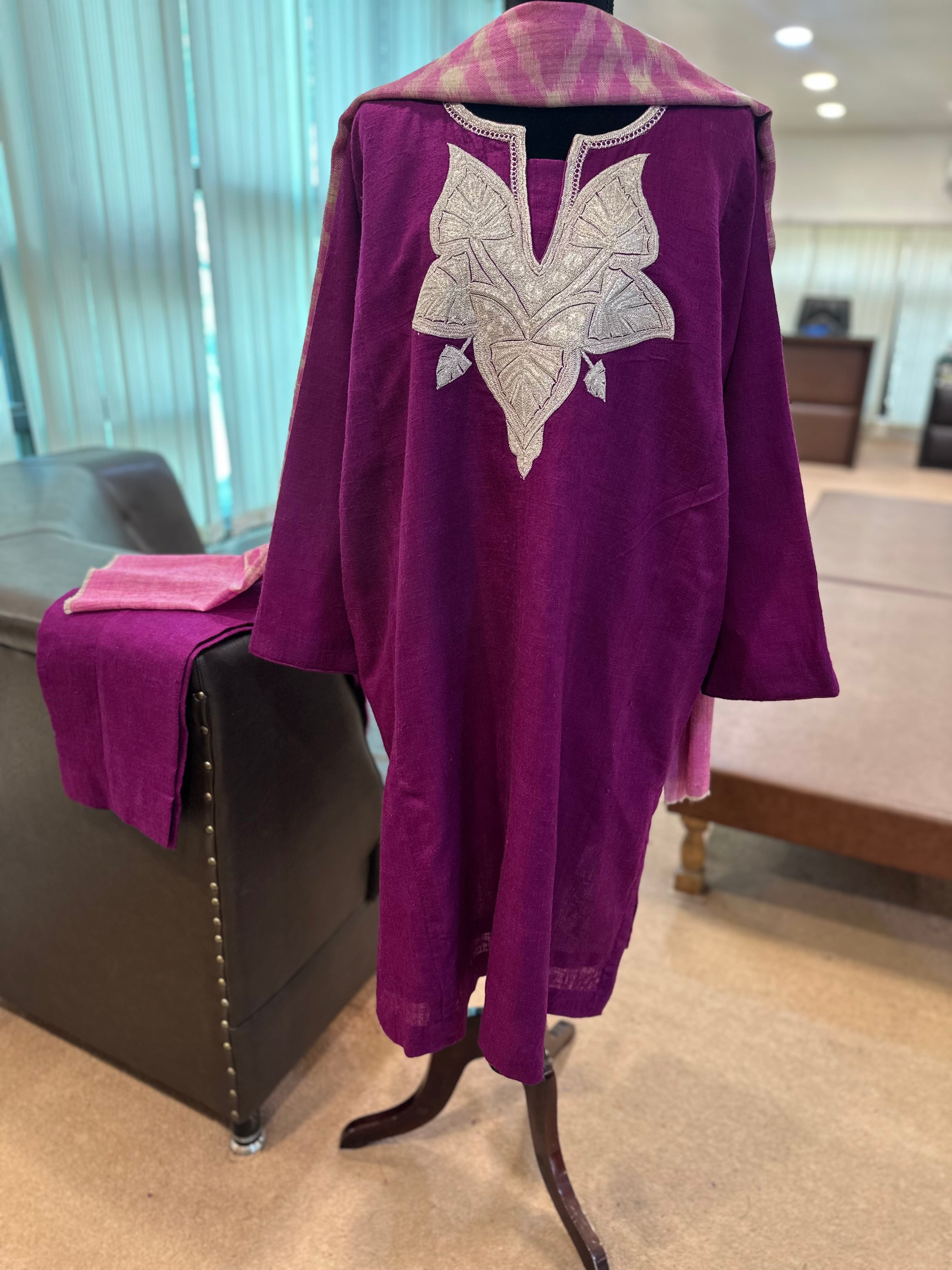 Purepashmina blend pheran set pwb484