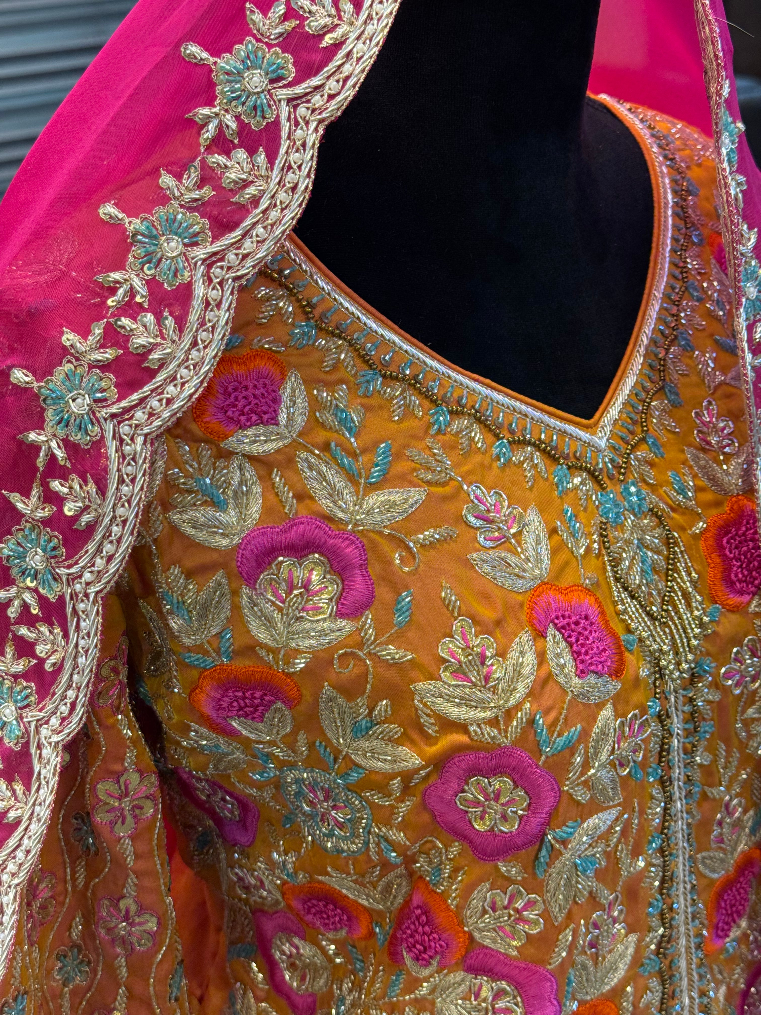 Bridal outfit handembroidered