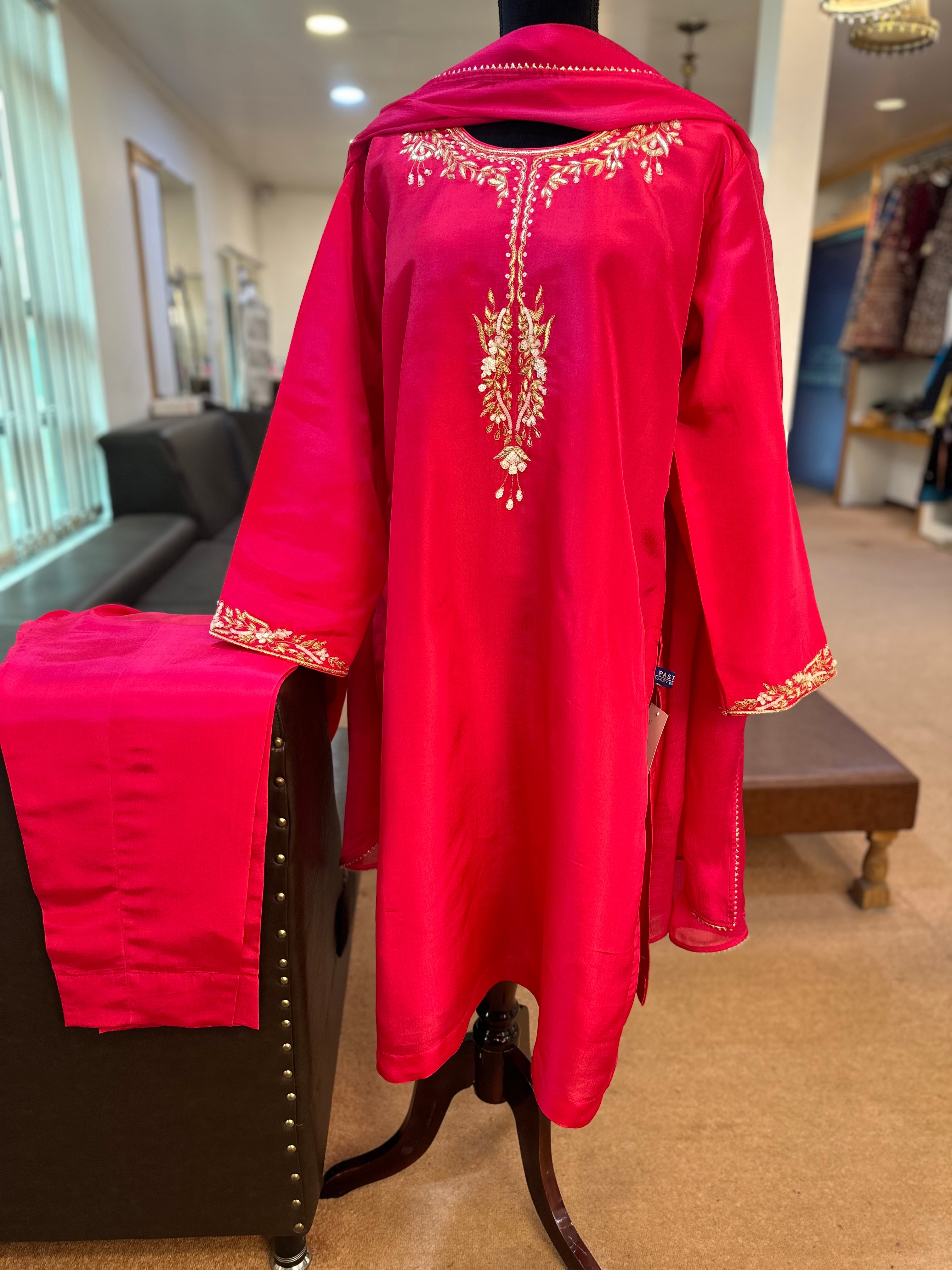 Hand embroidered kurta set 3pc pbks785