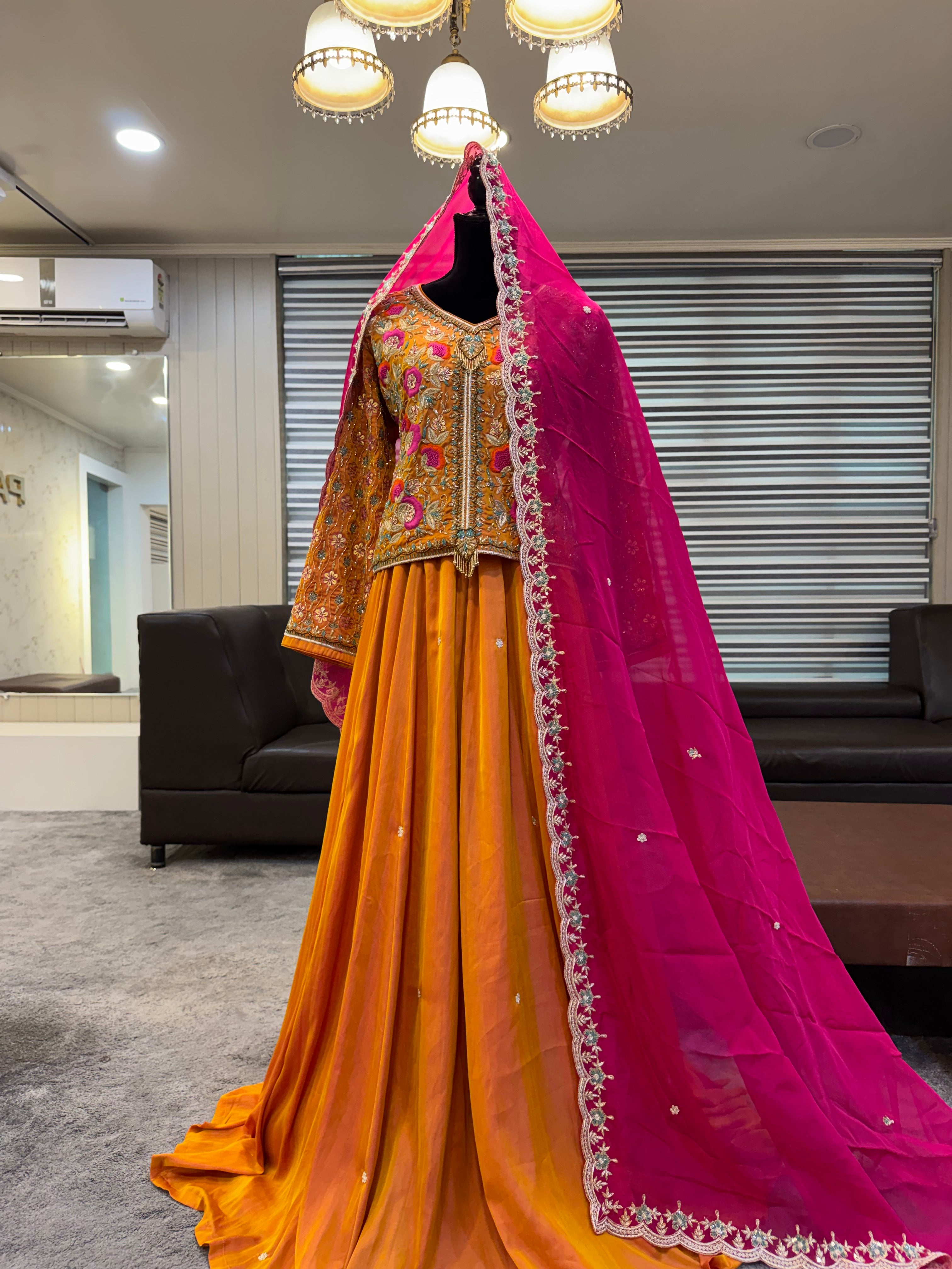 Bridal outfit handembroidered