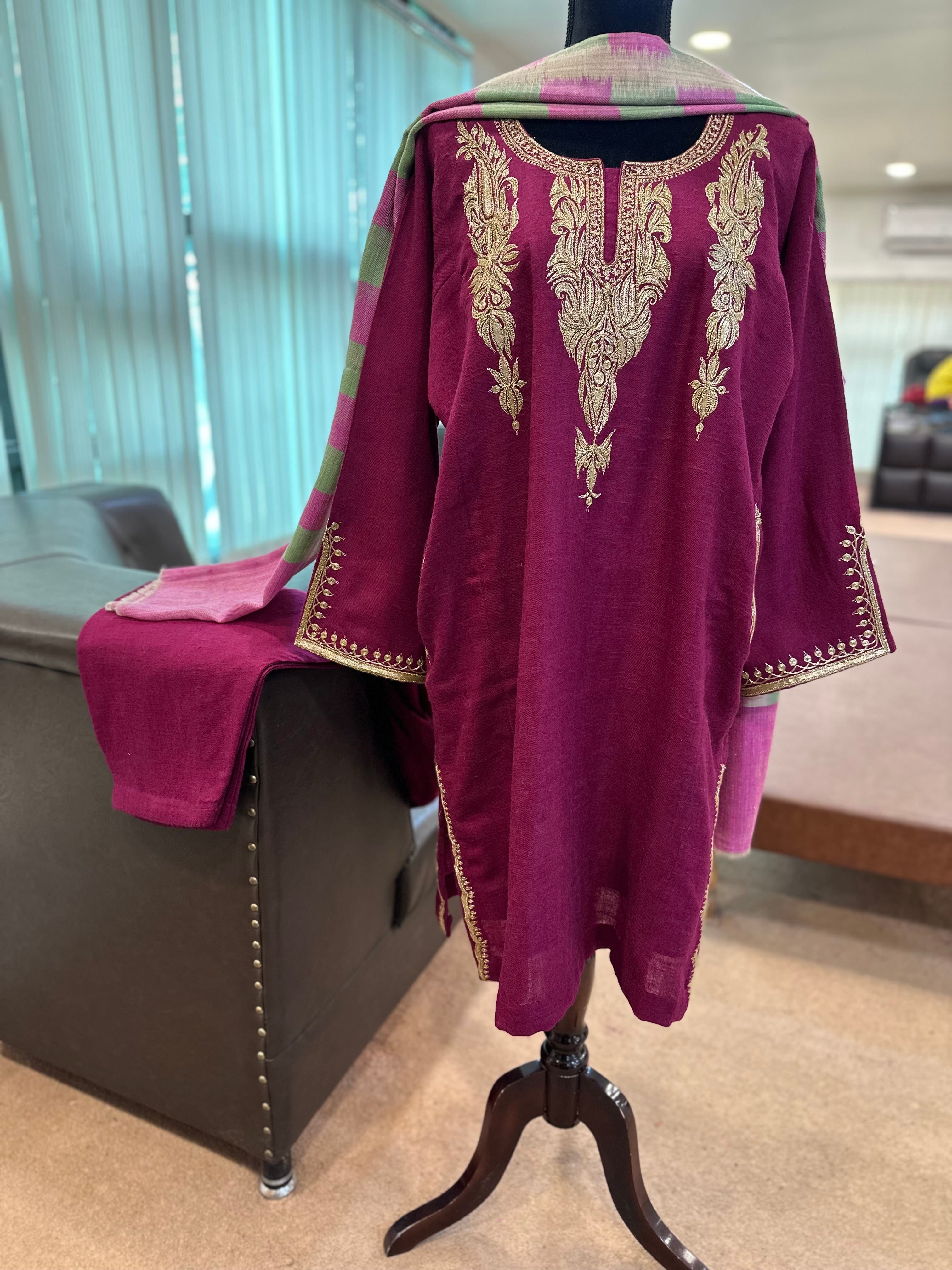 Purepashmina blend 2 piece pheran set