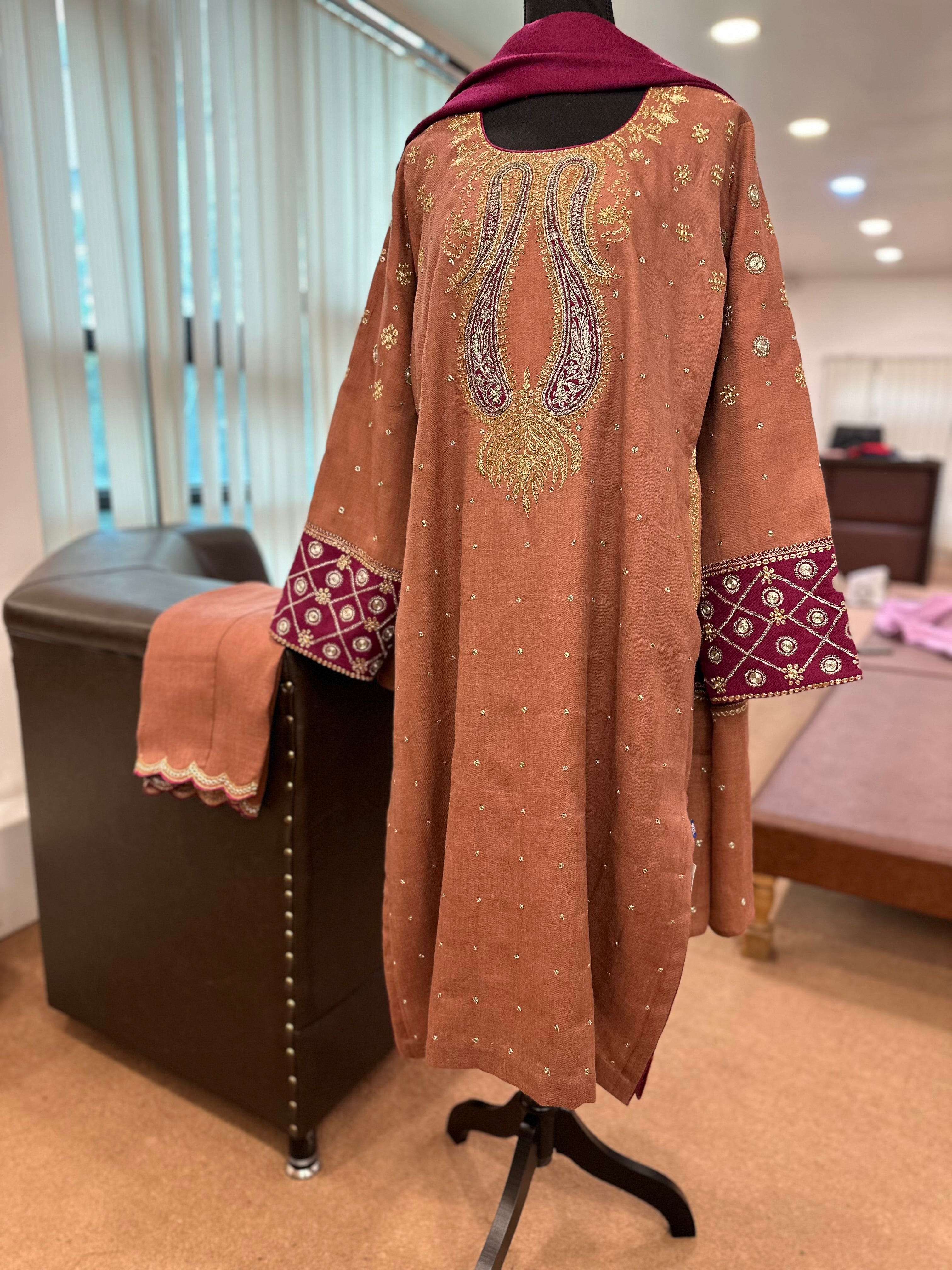 Purepashmina blend kurta set pwb373