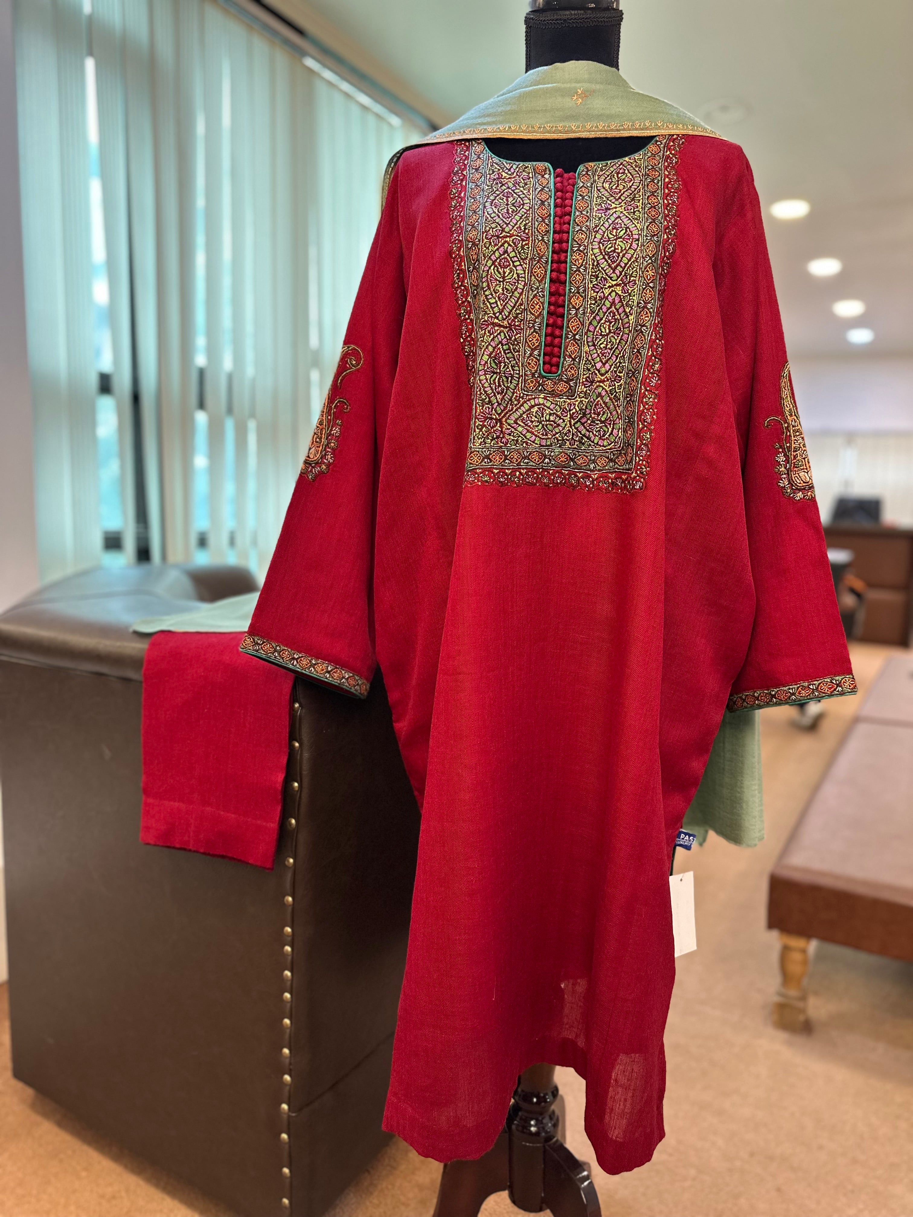 Purepashmina blend pheran set pwb432