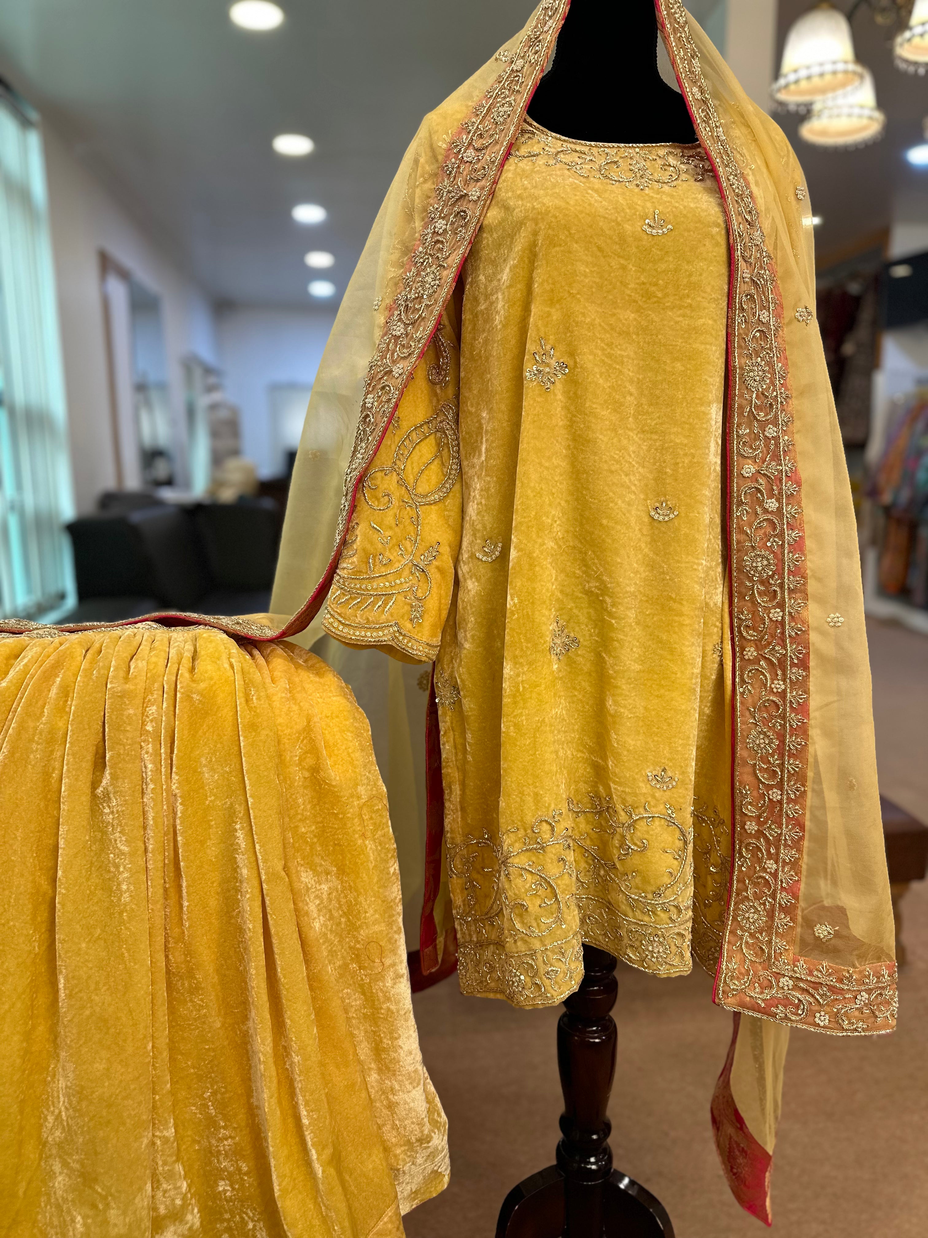 Handembroidered gharara set Pbks