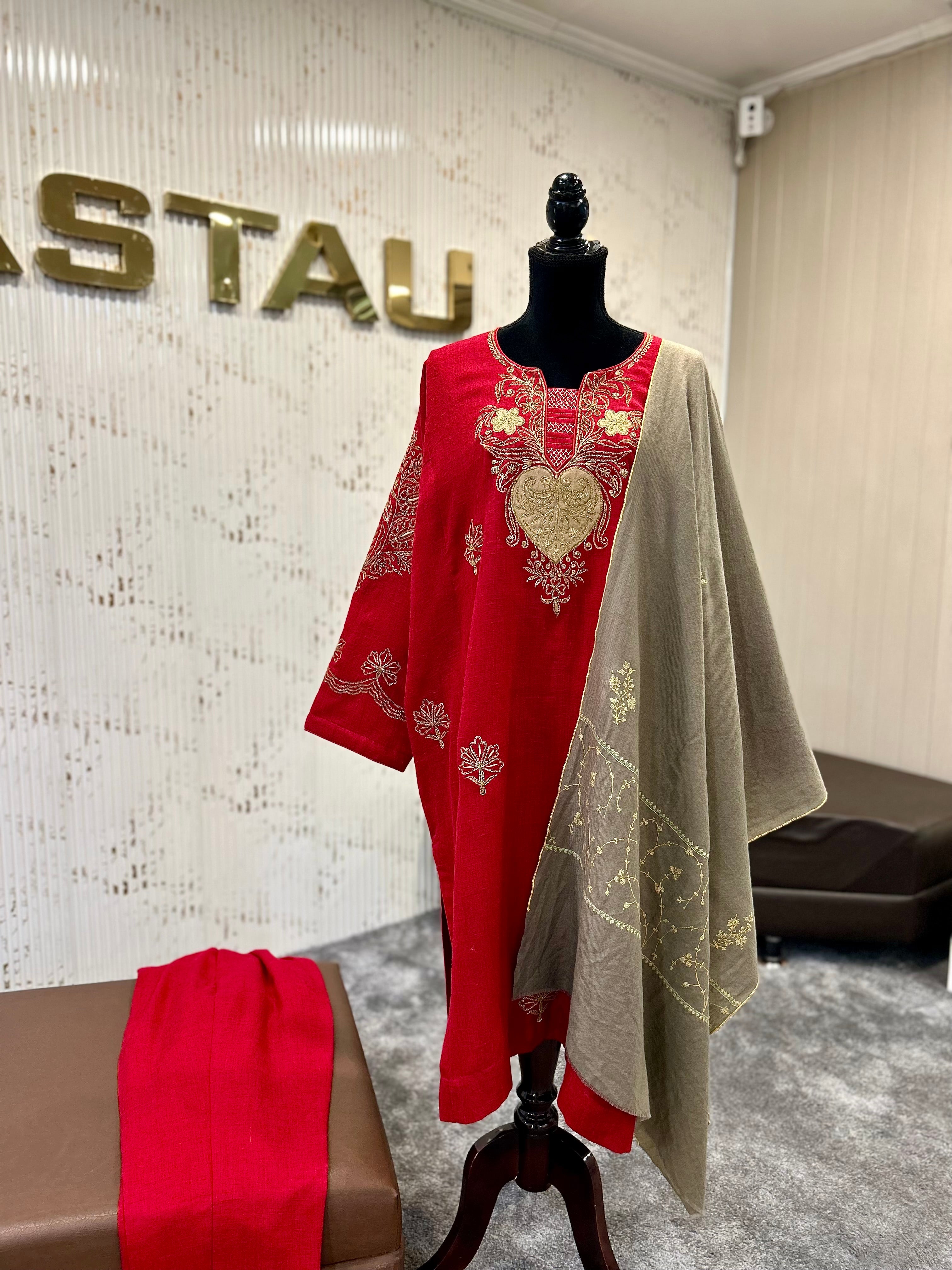 Purepashmina blend 2 piece pheran set pwb542