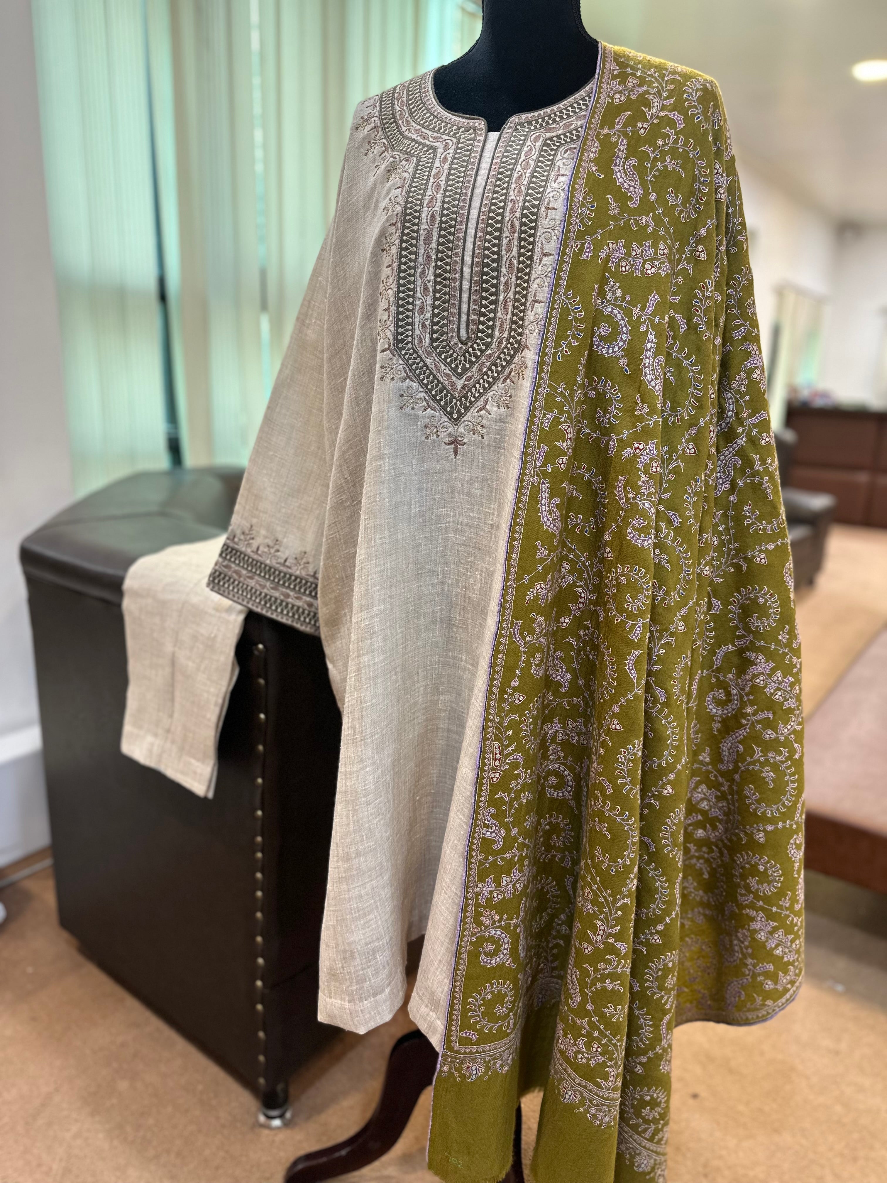 Purepashmina blend pheran set pwb471