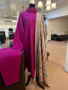 Pure pashmina blend kurta set 2pc (shawl seperate)