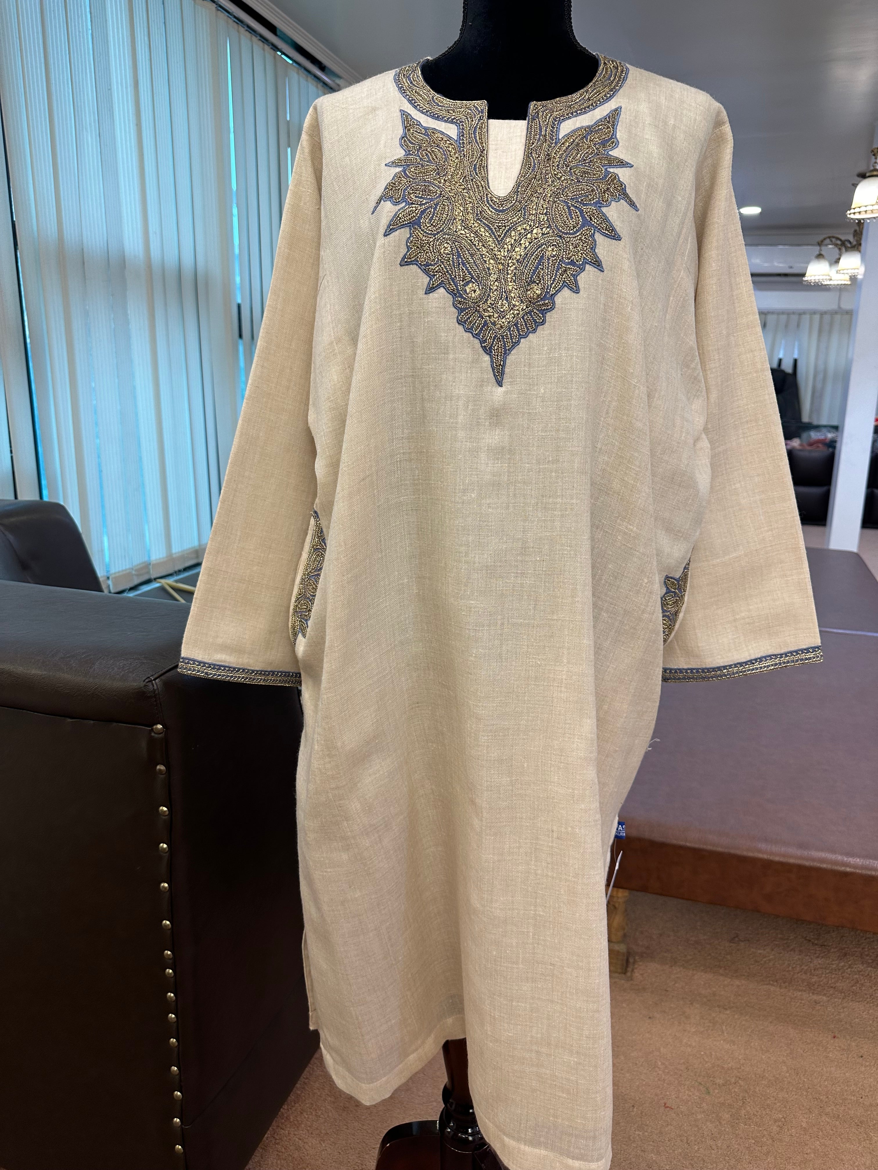 Purepashmina blend handtilla pheran pwb283