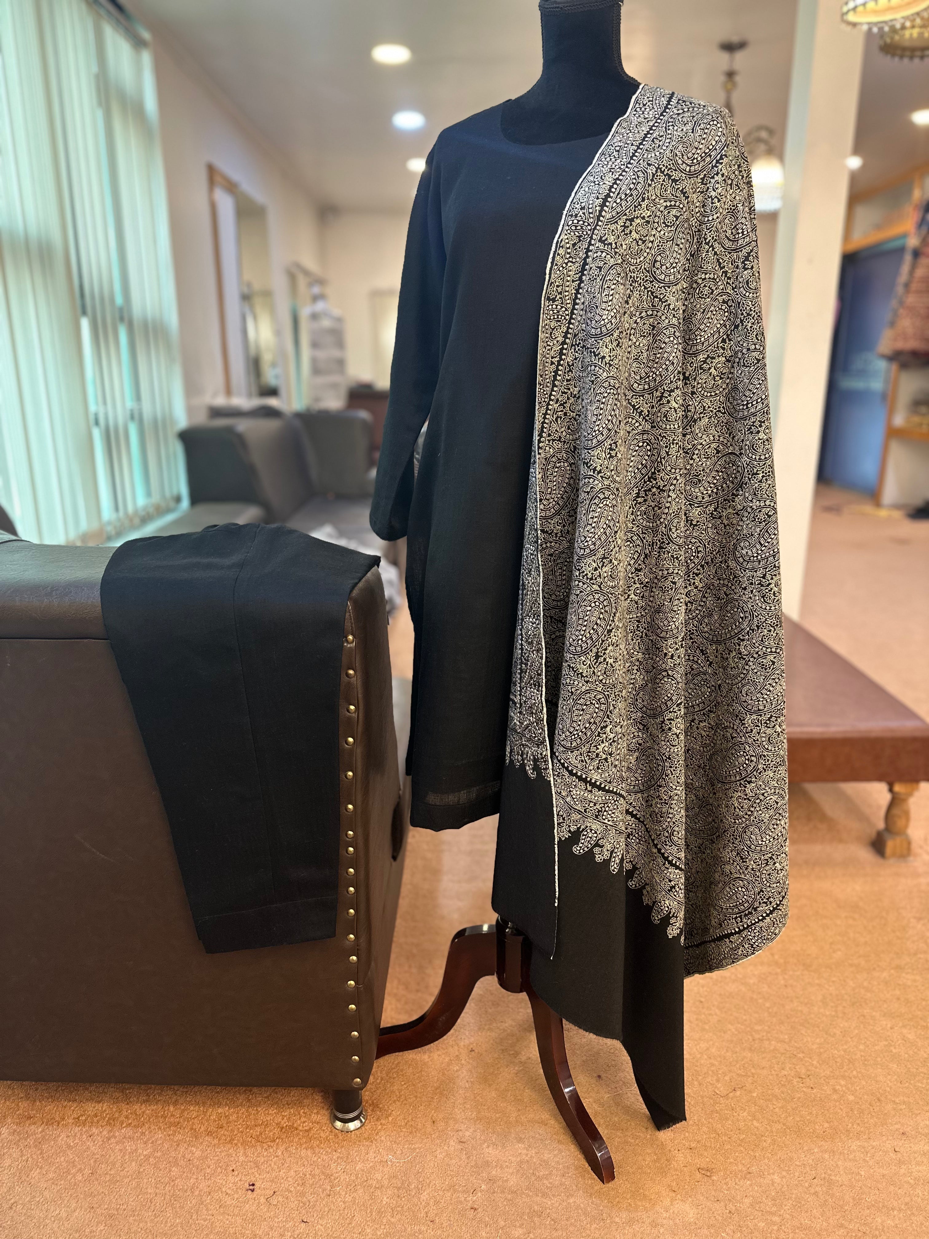 Pure pashmina blend kurta set 2pc (shawl seperate)