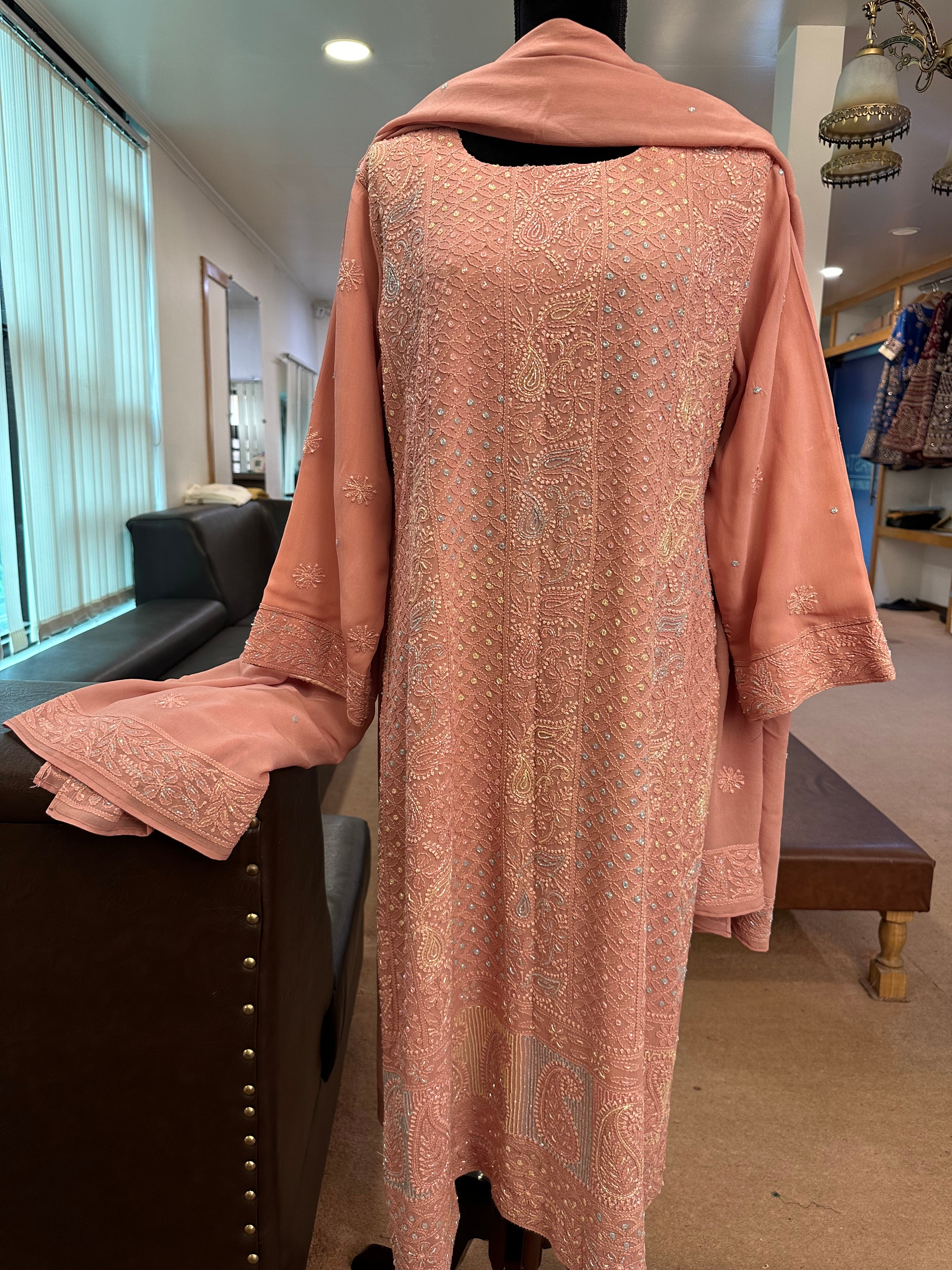 Handwork chickenkari dress 2 piece pbks852