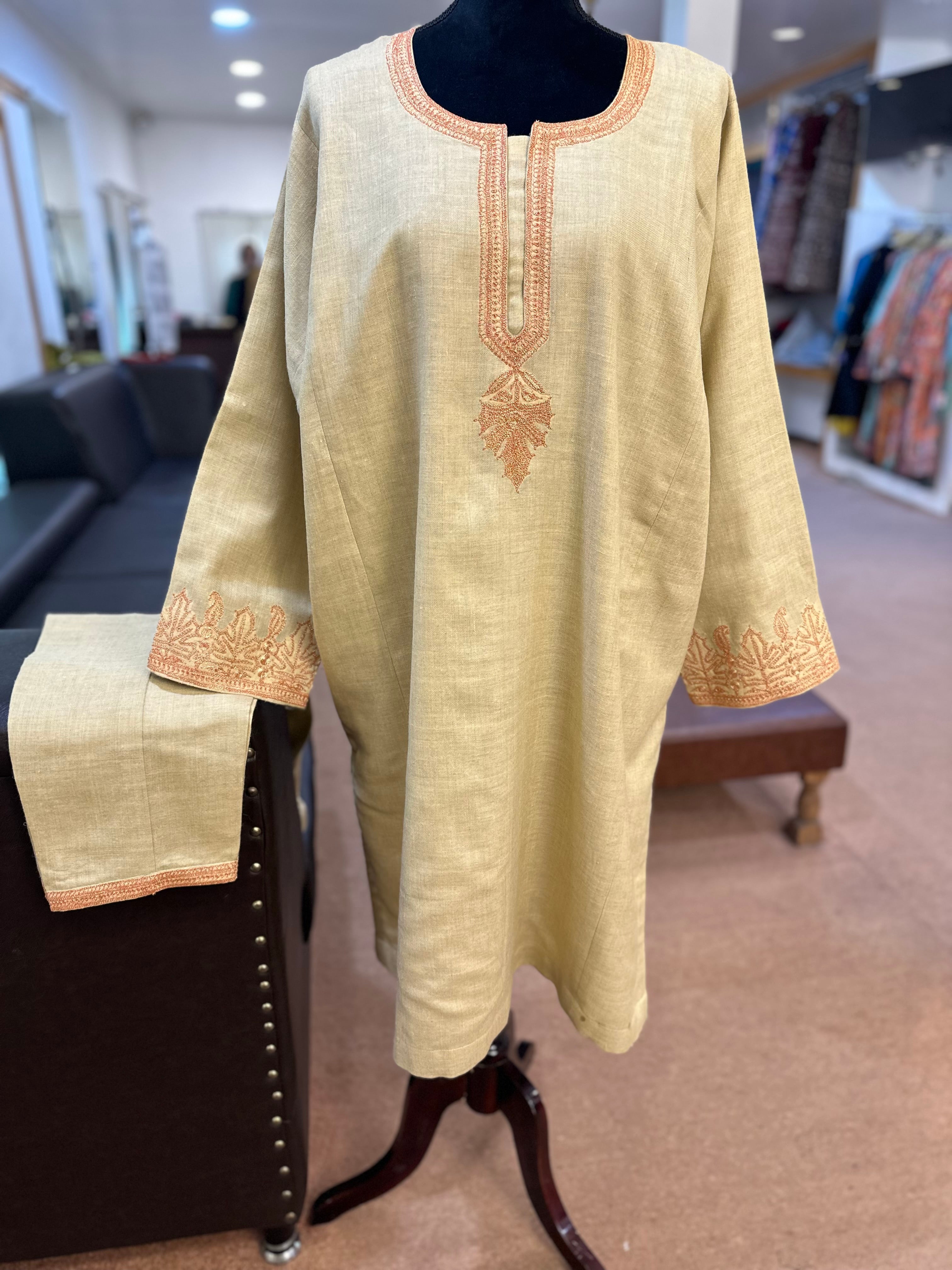 Purepashmina blend pheran set 2 piece