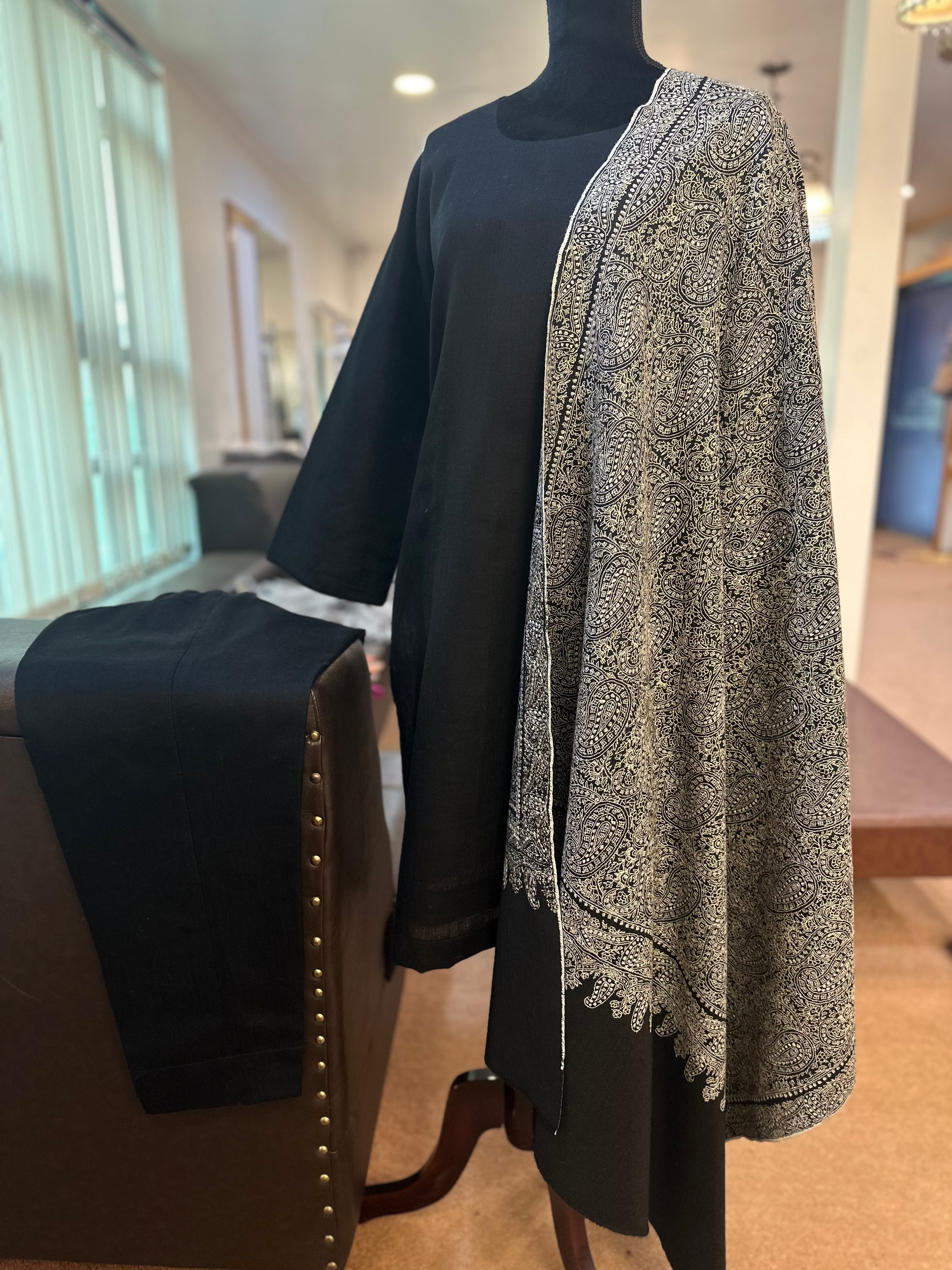 Pure pashmina blend kurta set 2pc (shawl seperate)