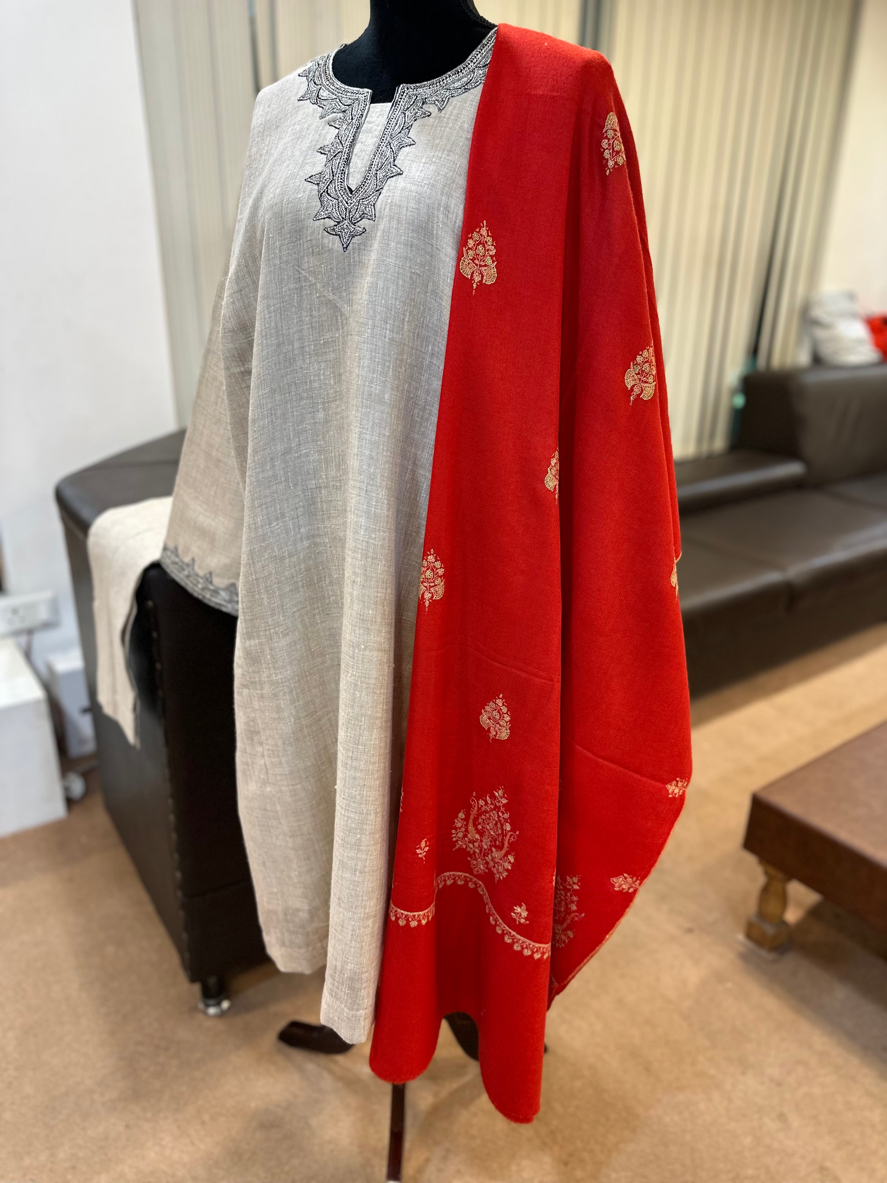 Purepashmina blend 2 pc pheran set pwb473