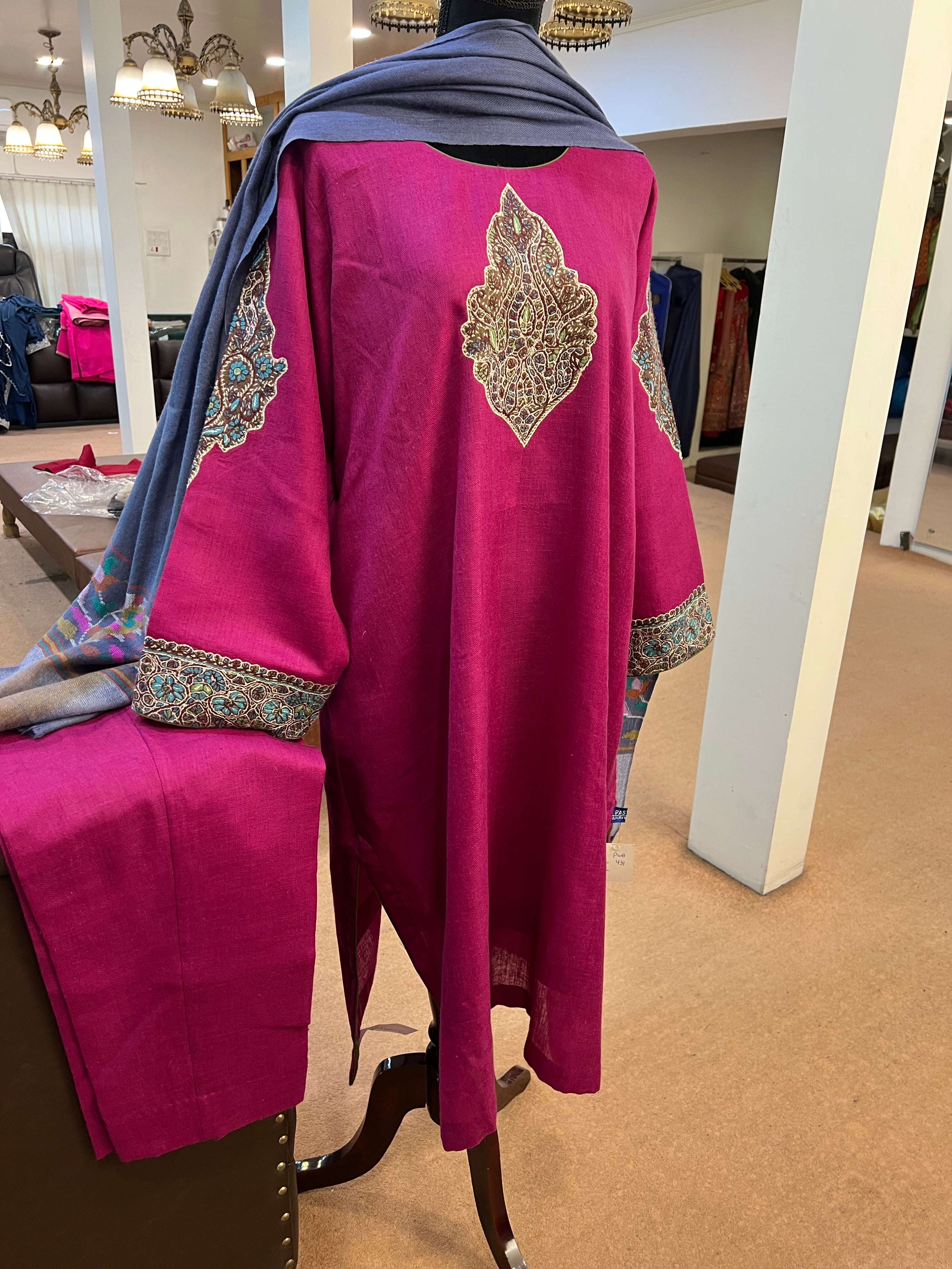 Pure pashmina blend 2pc stitched pwb431