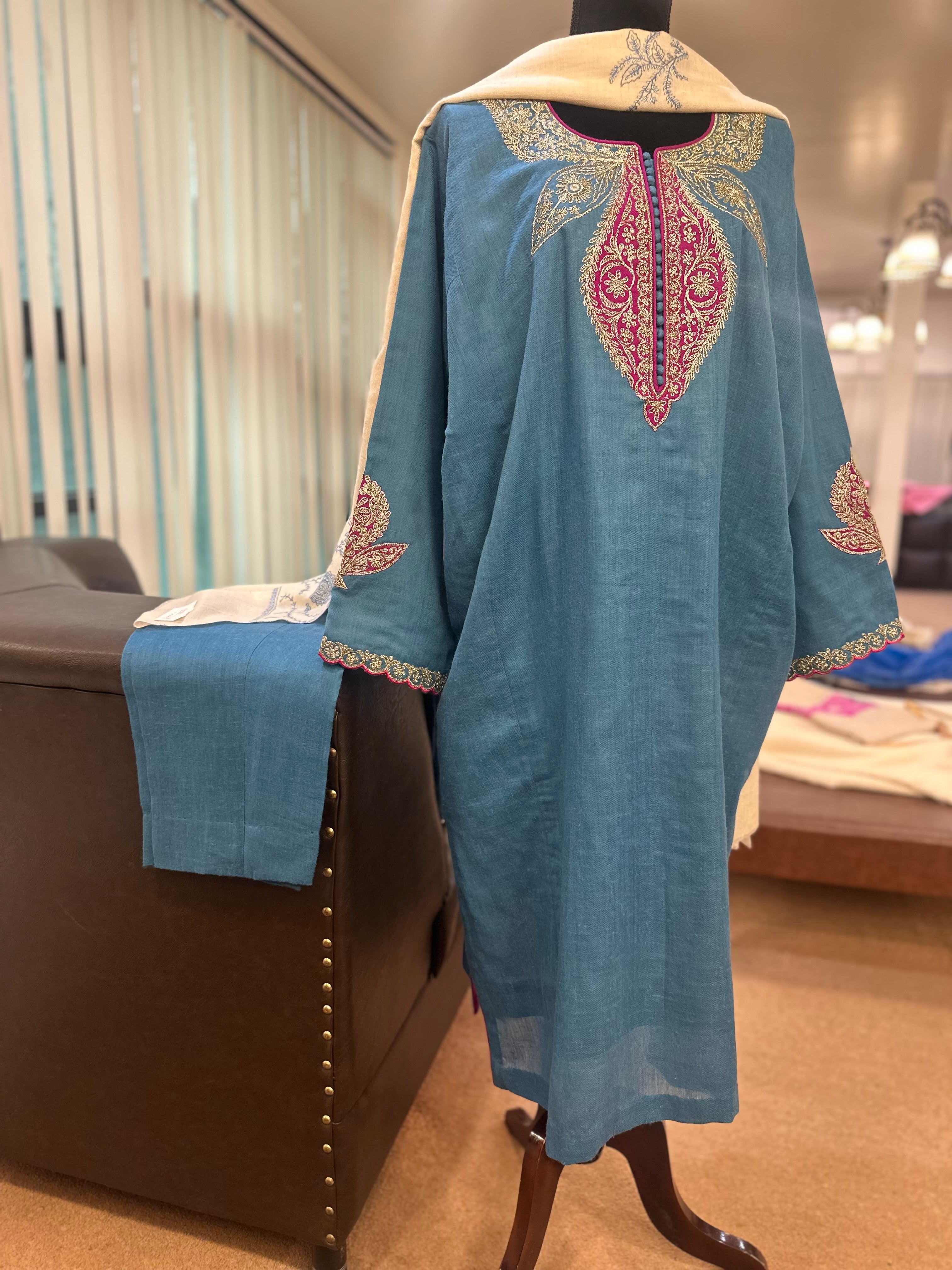 Purepashmina blend pheran set pwb393