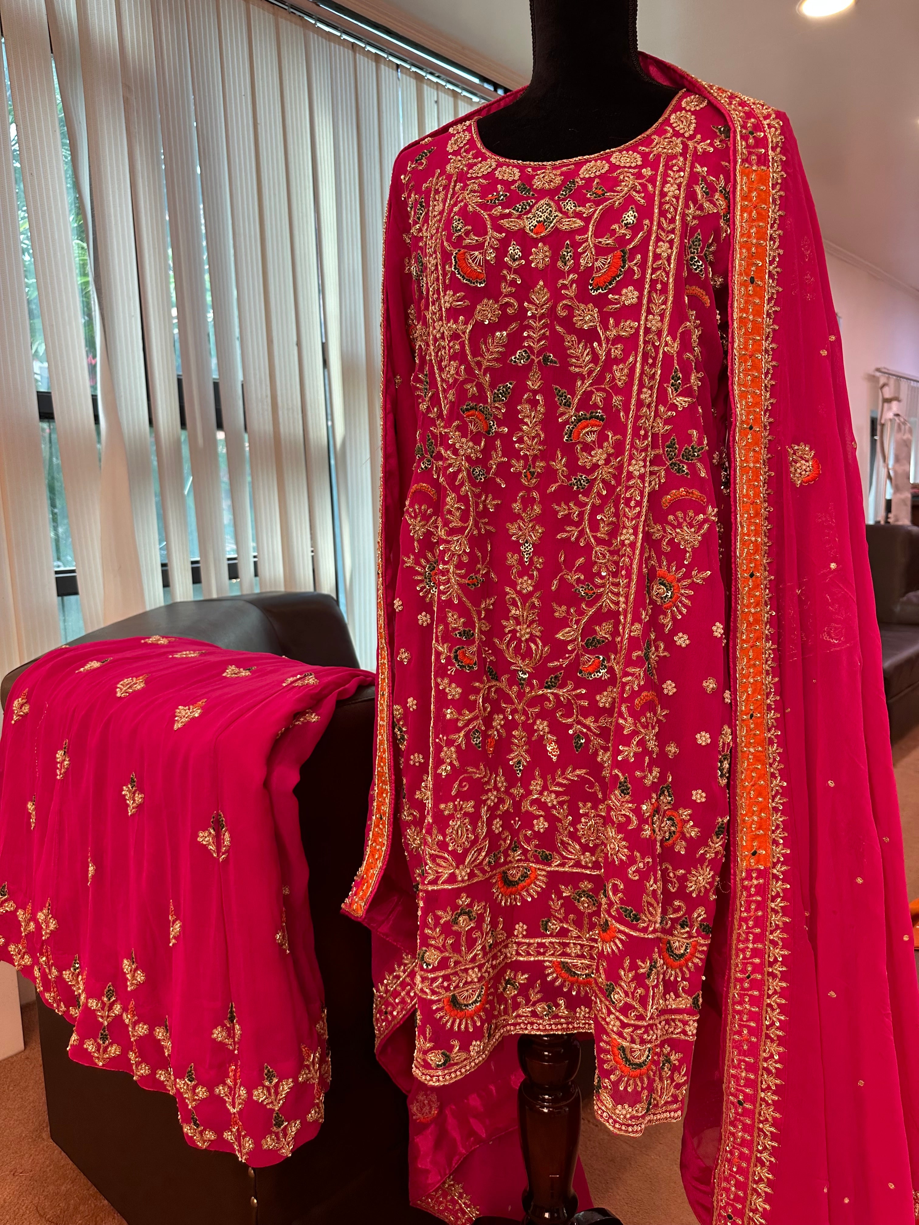 Handembroidered sharara set