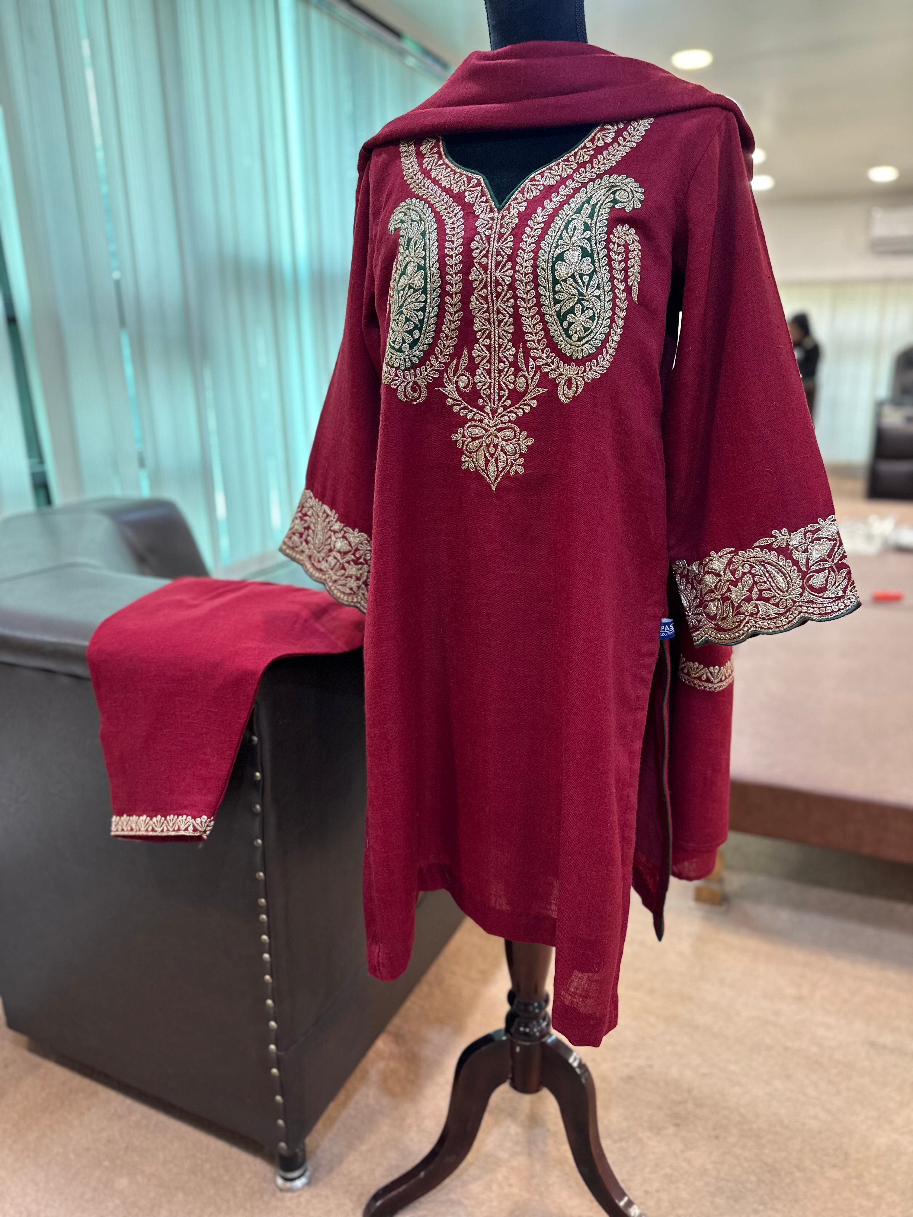 Purepashmina blend 3 pc kurta set