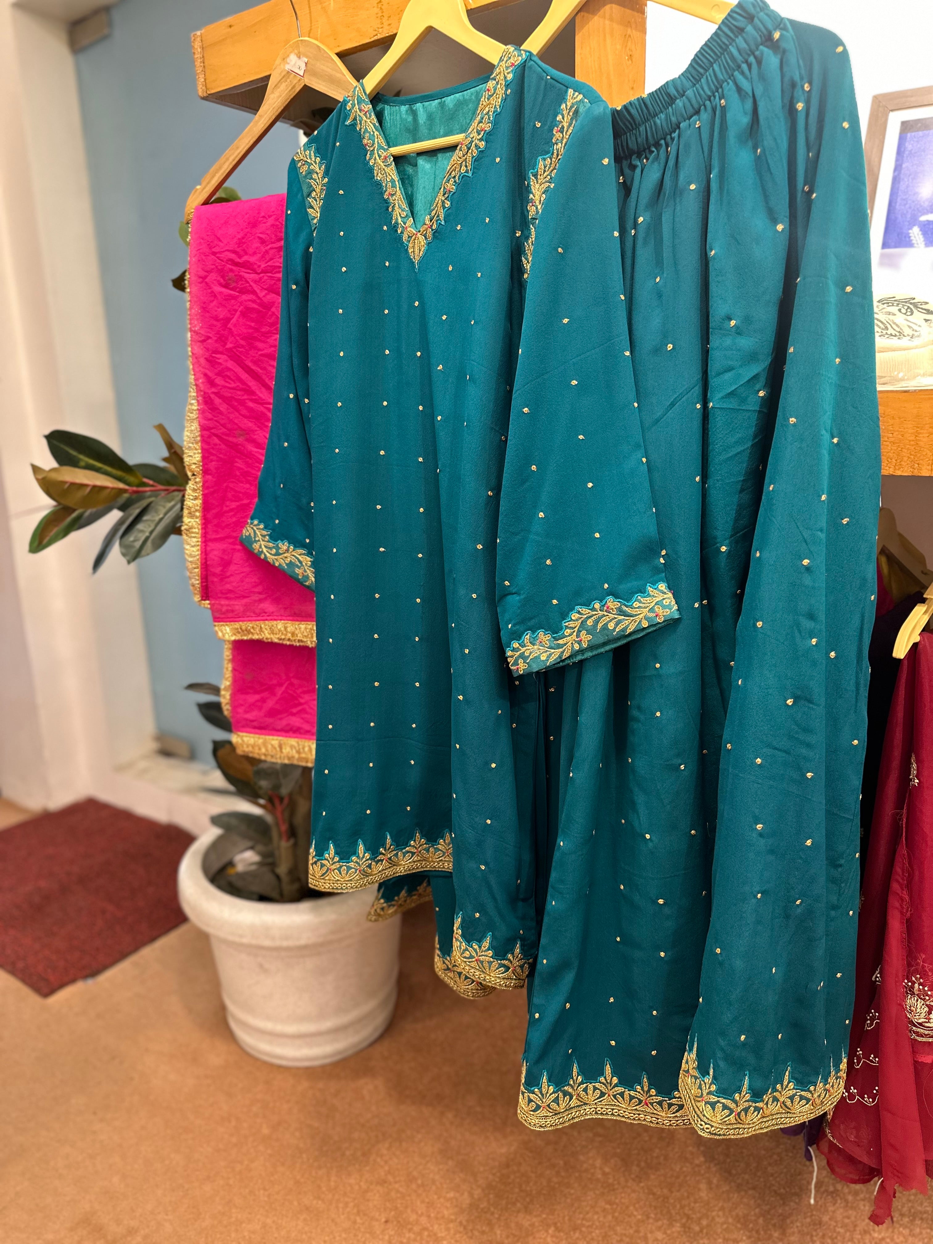 Pure crepe sharara set