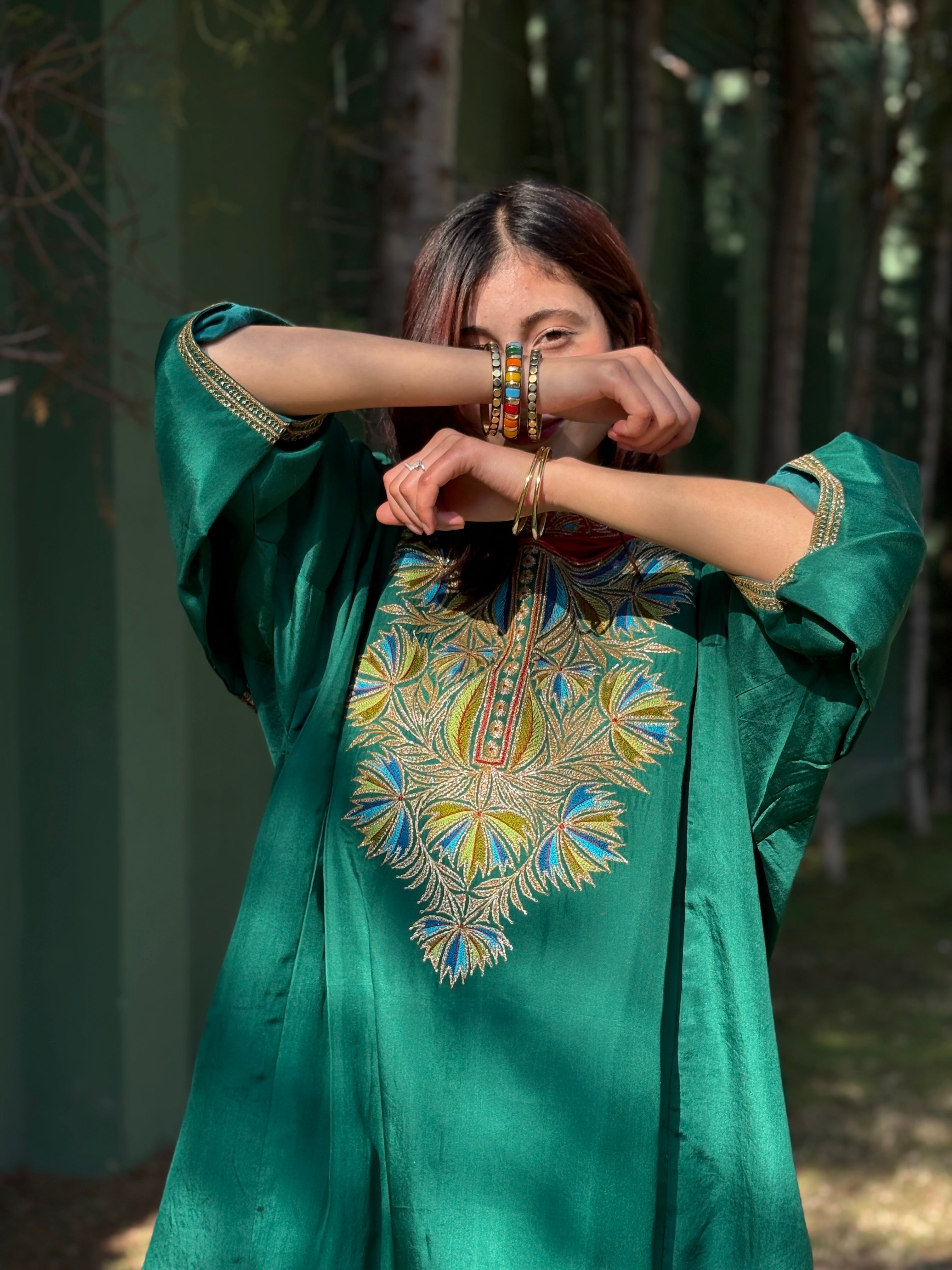 Puresilk qorab pheran set mtks851