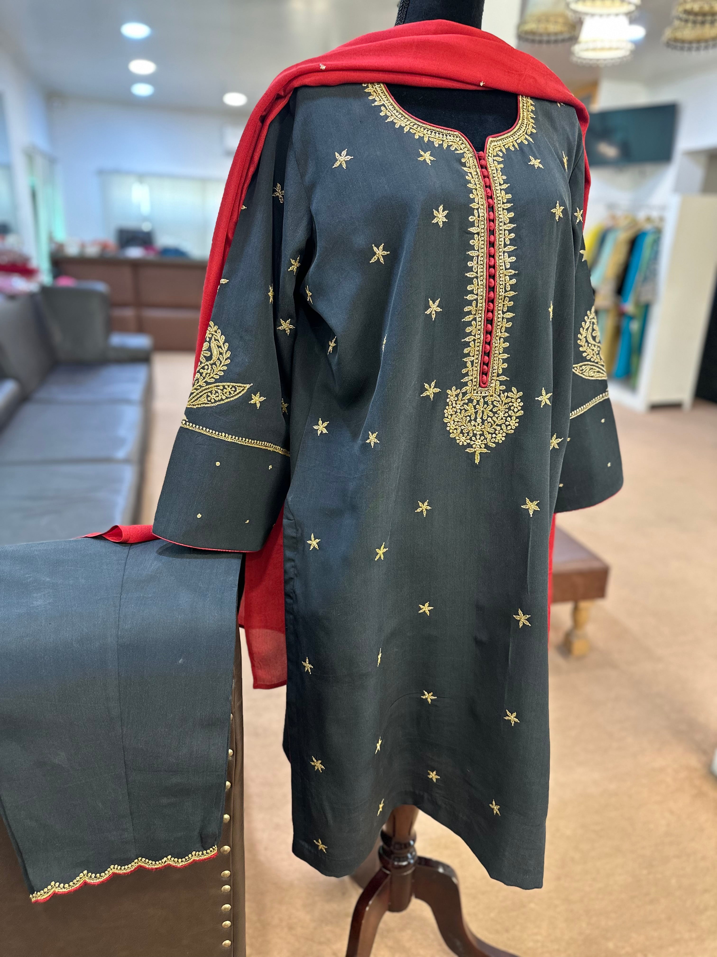 Purecrepe kurta set 3 pc mtks824