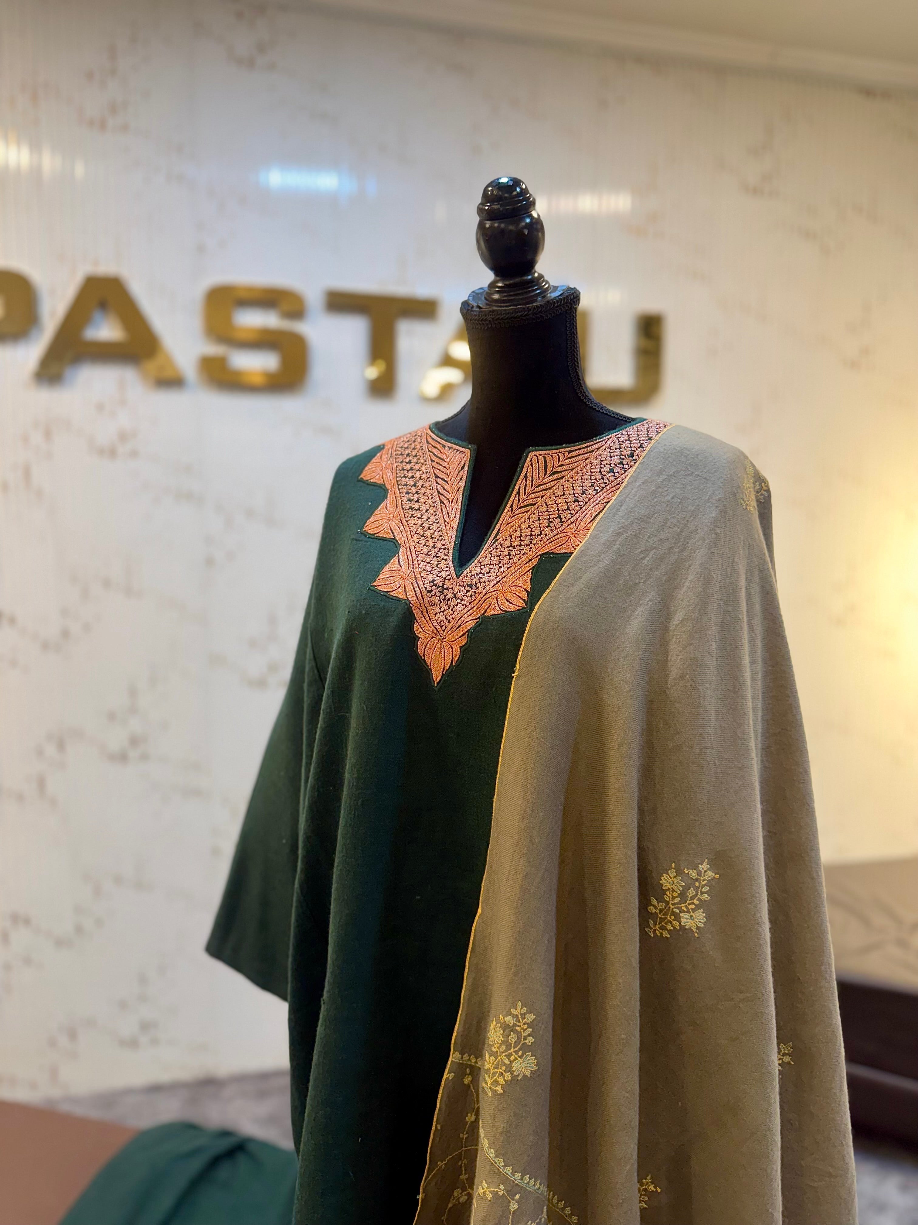 Purepashmina blend pheran set pwb547