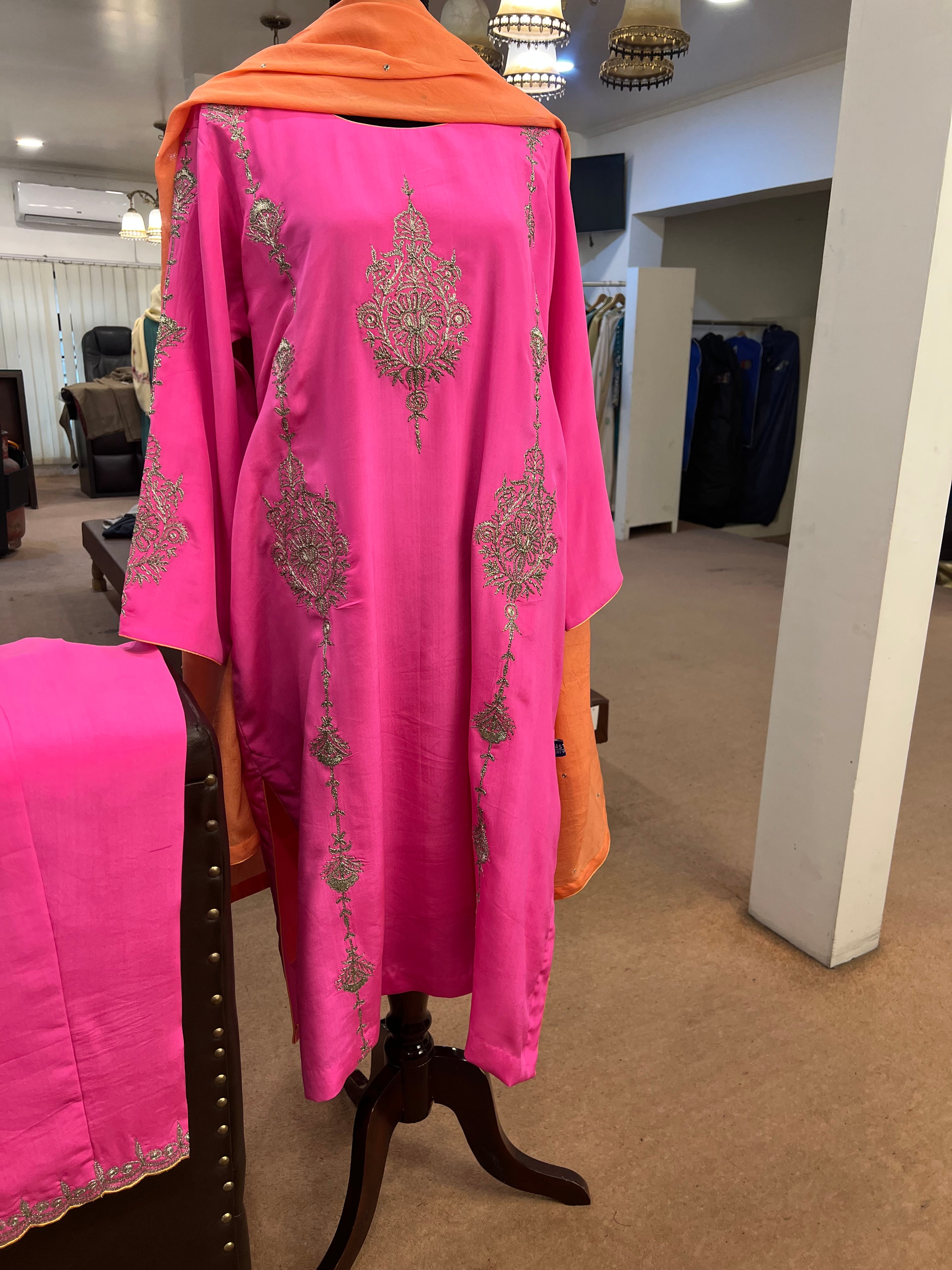 Pure crepe kurta set 3pc MTKS787