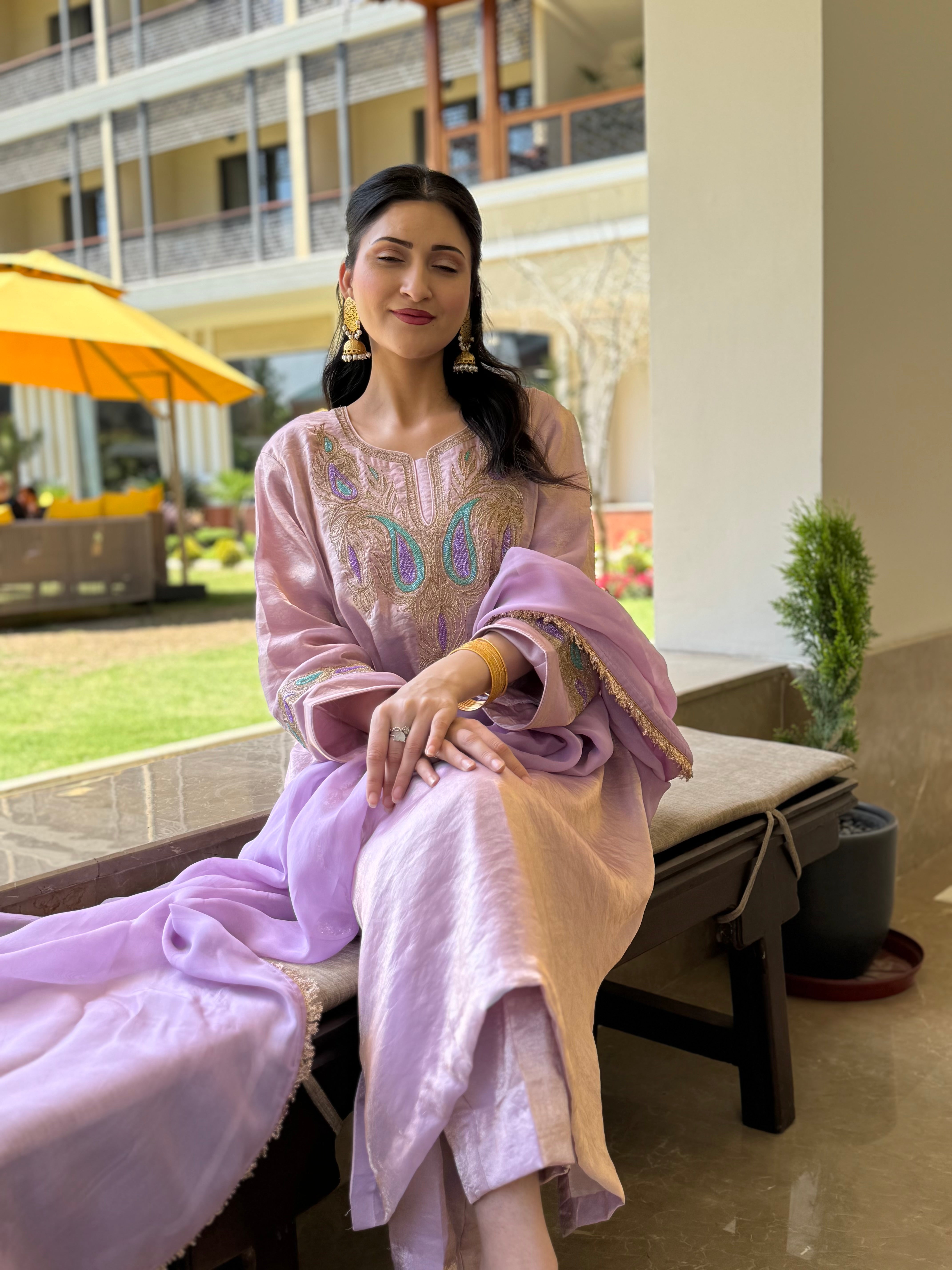 Kurta set 3 pc with tilla and handwork mtks861