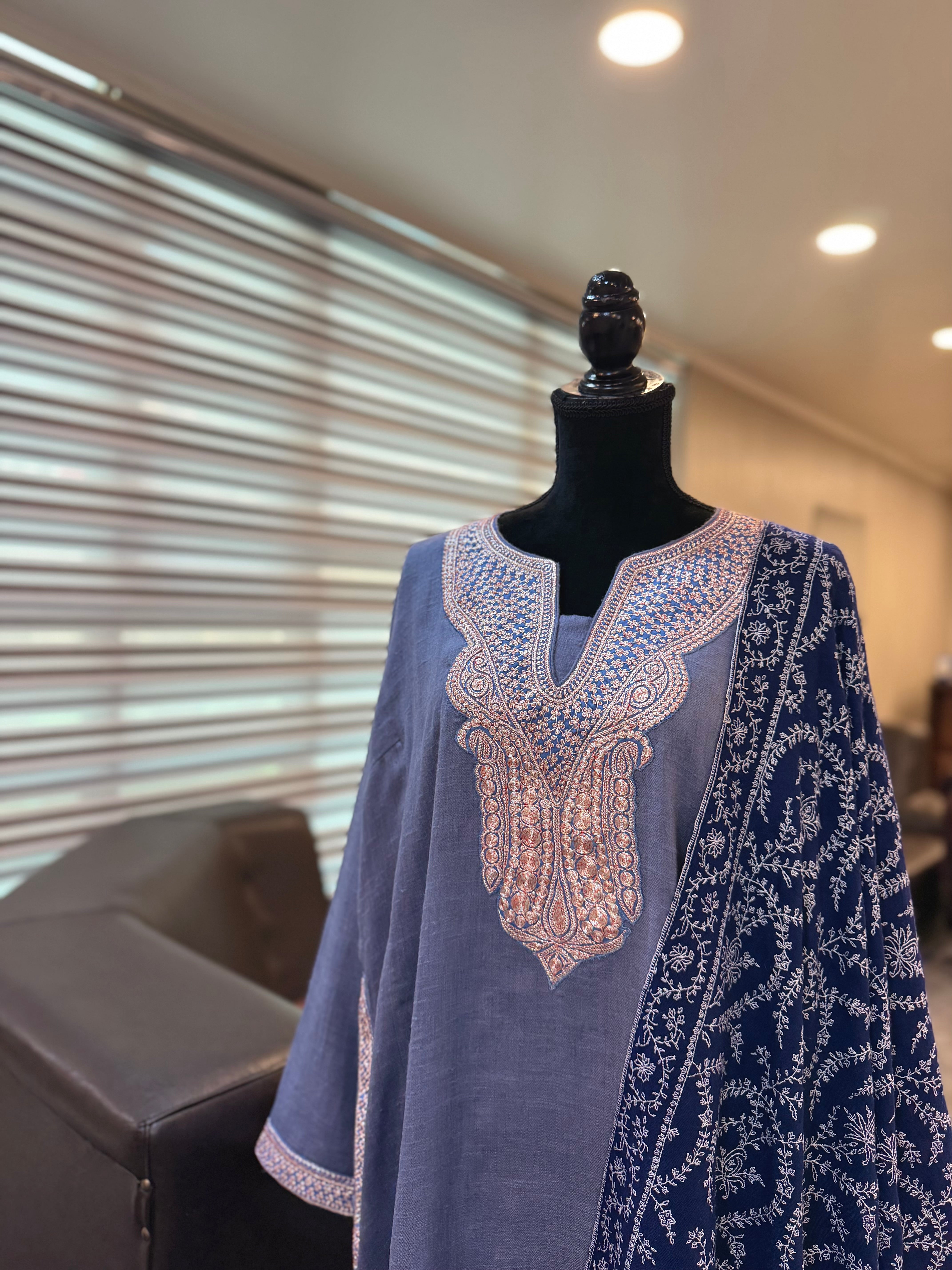 Purepashmina blend 2 piece pheran set pwb531