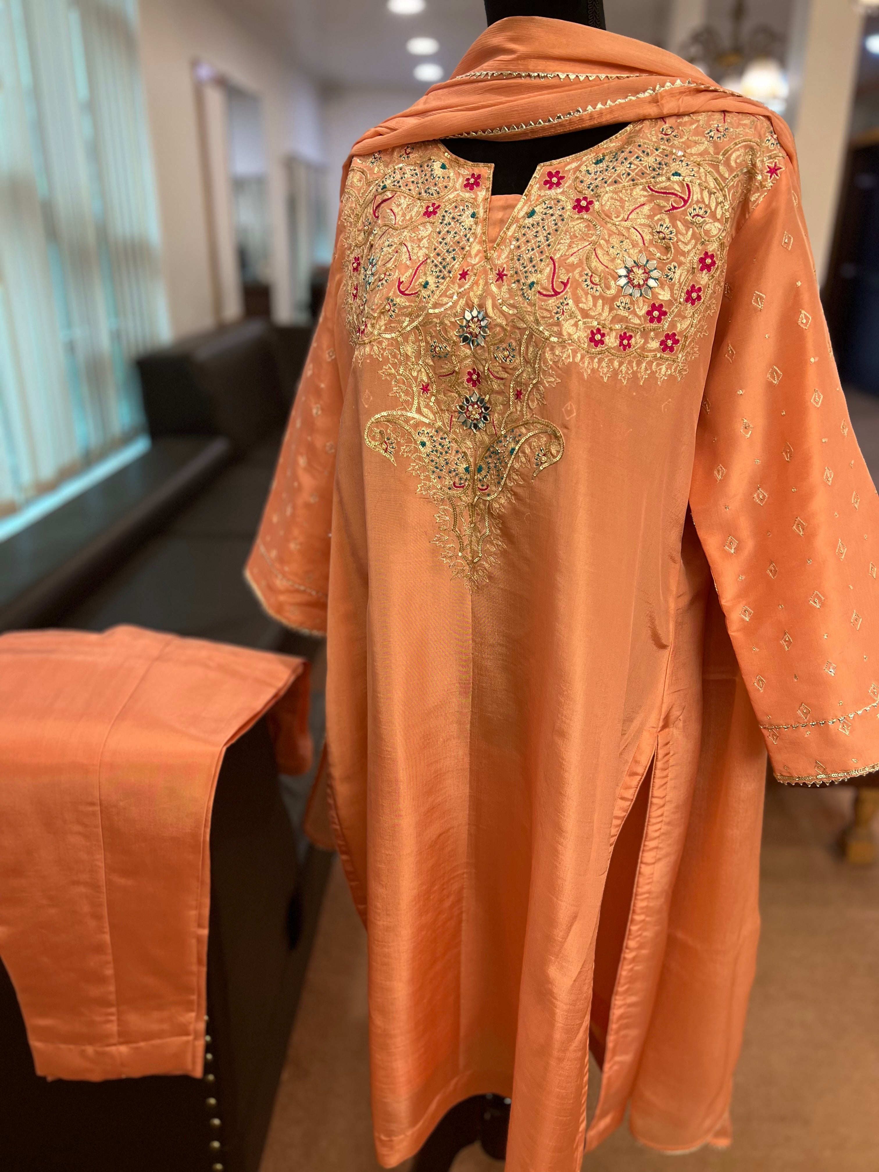 Hand embroidered dress 3pc stitched pbks801